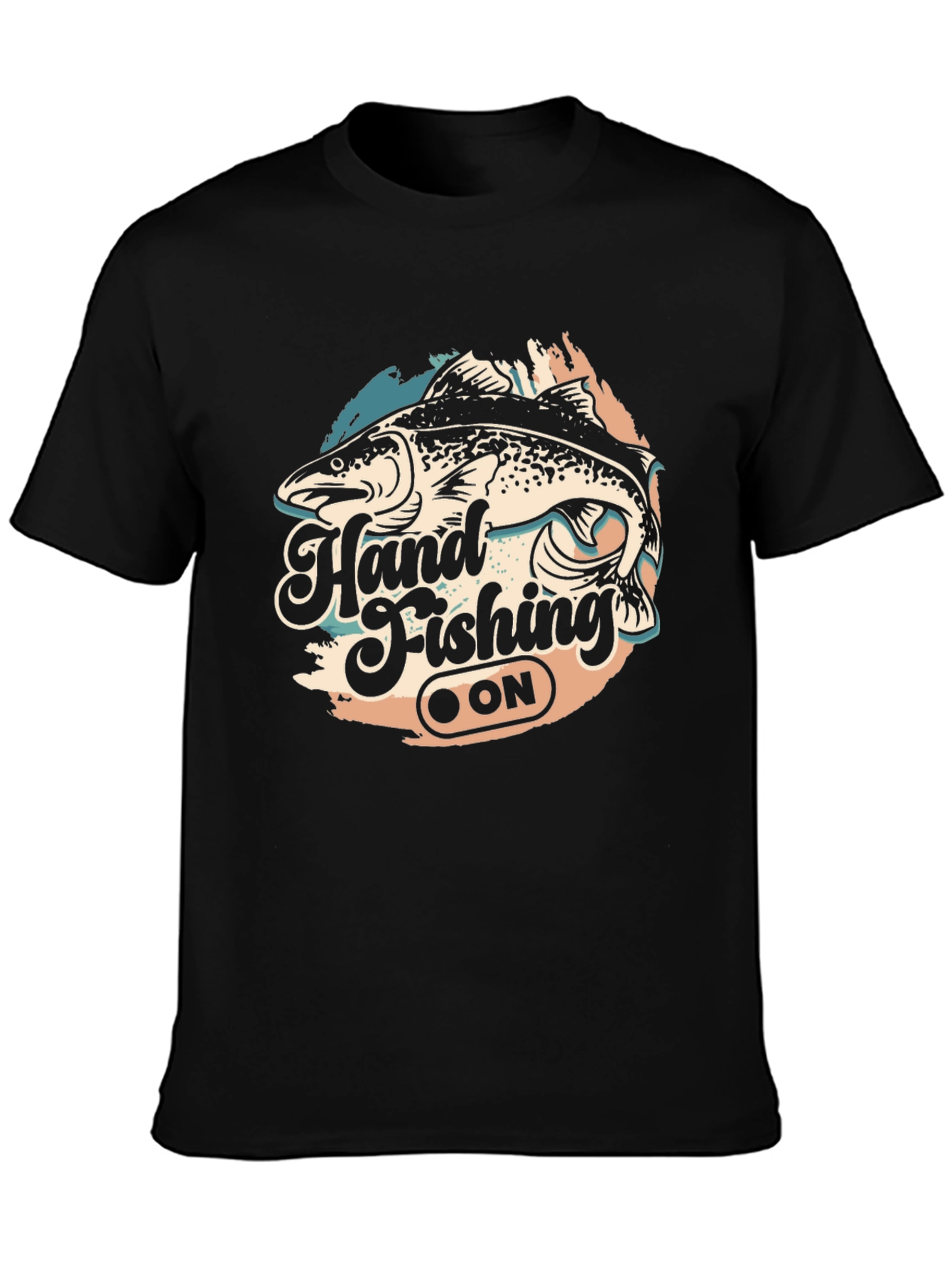Hand Fishing ON T-Shirt - Black Tee