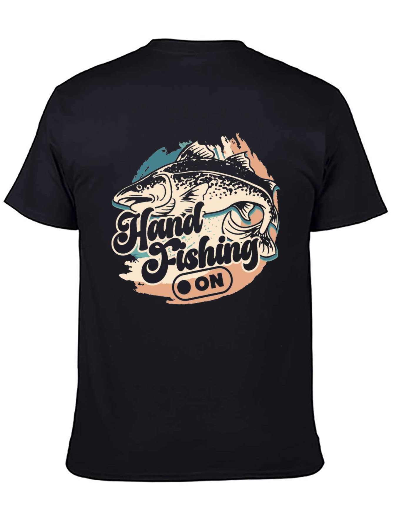 Hand Fishing ON T-Shirt - Black Tee