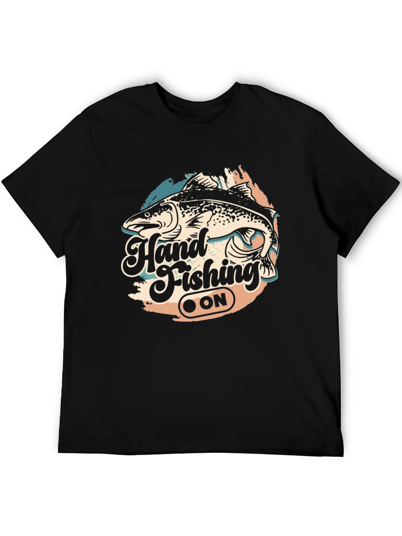 Hand Fishing ON T-Shirt - Black Tee