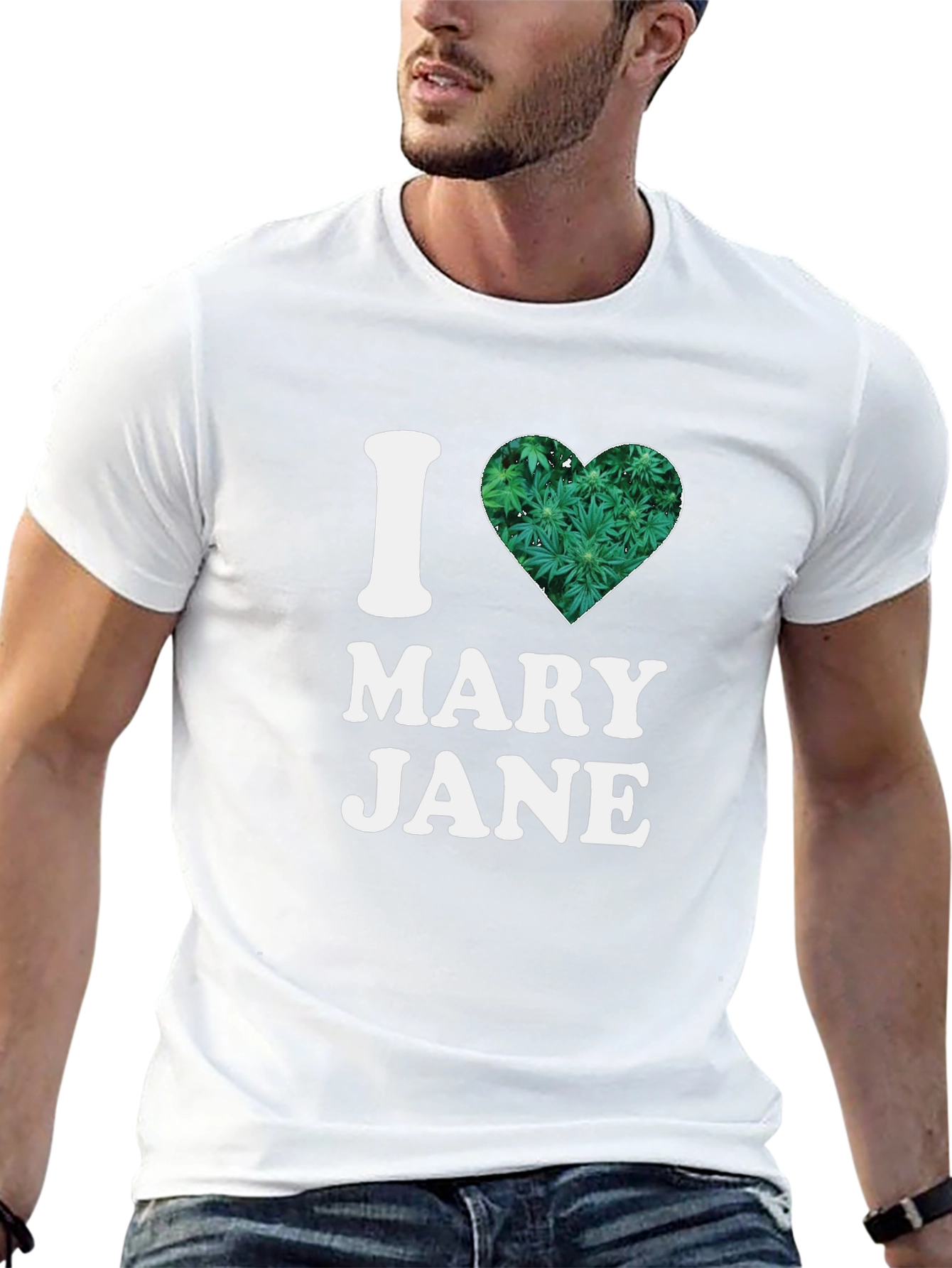 I Heart Mary Jane T-Shirt - Cannabis Leaf Design