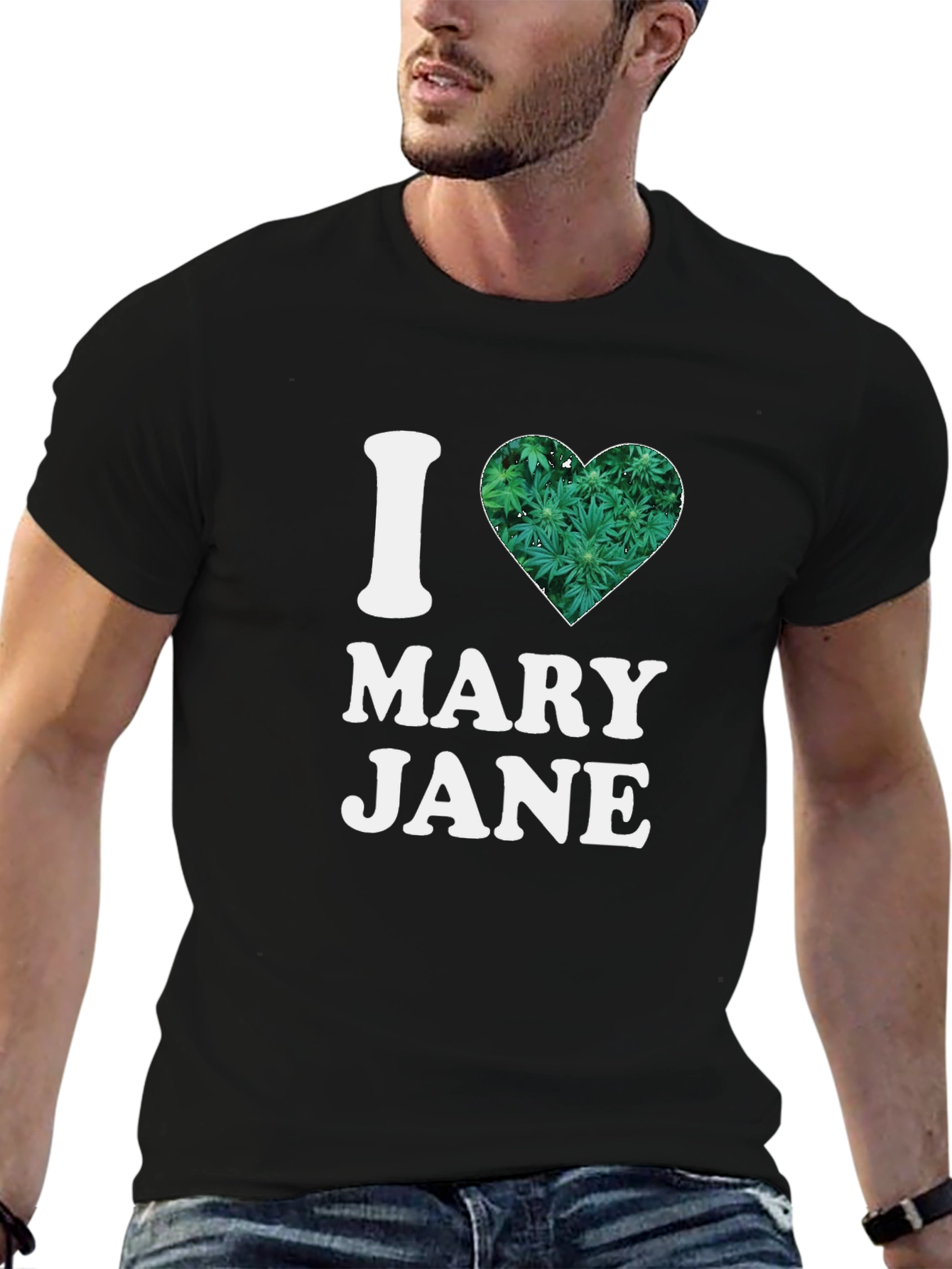 I Heart Mary Jane T-Shirt - Cannabis Leaf Design