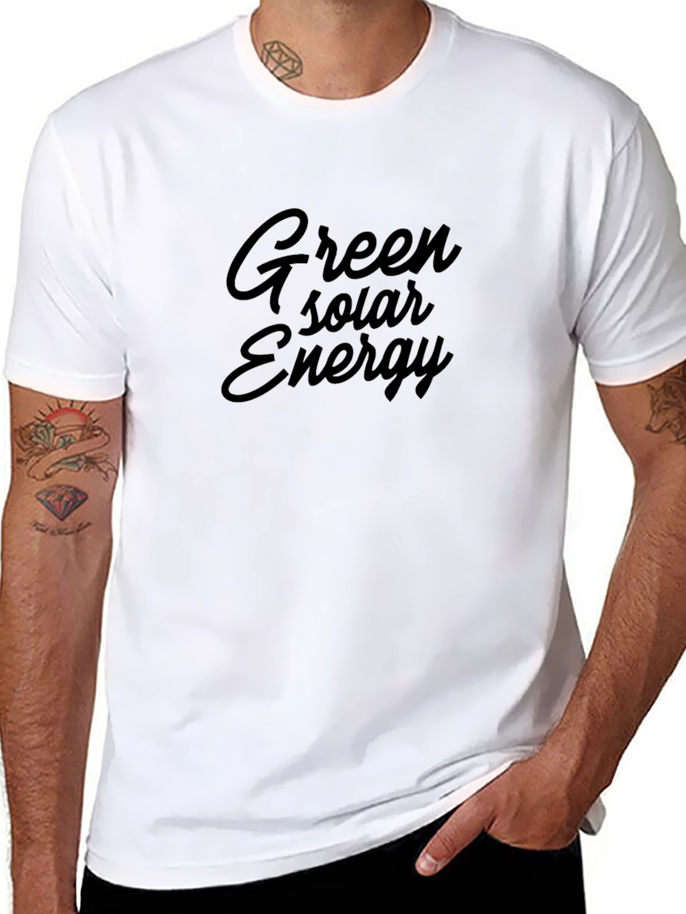 Green Solar Energy Black T-Shirt