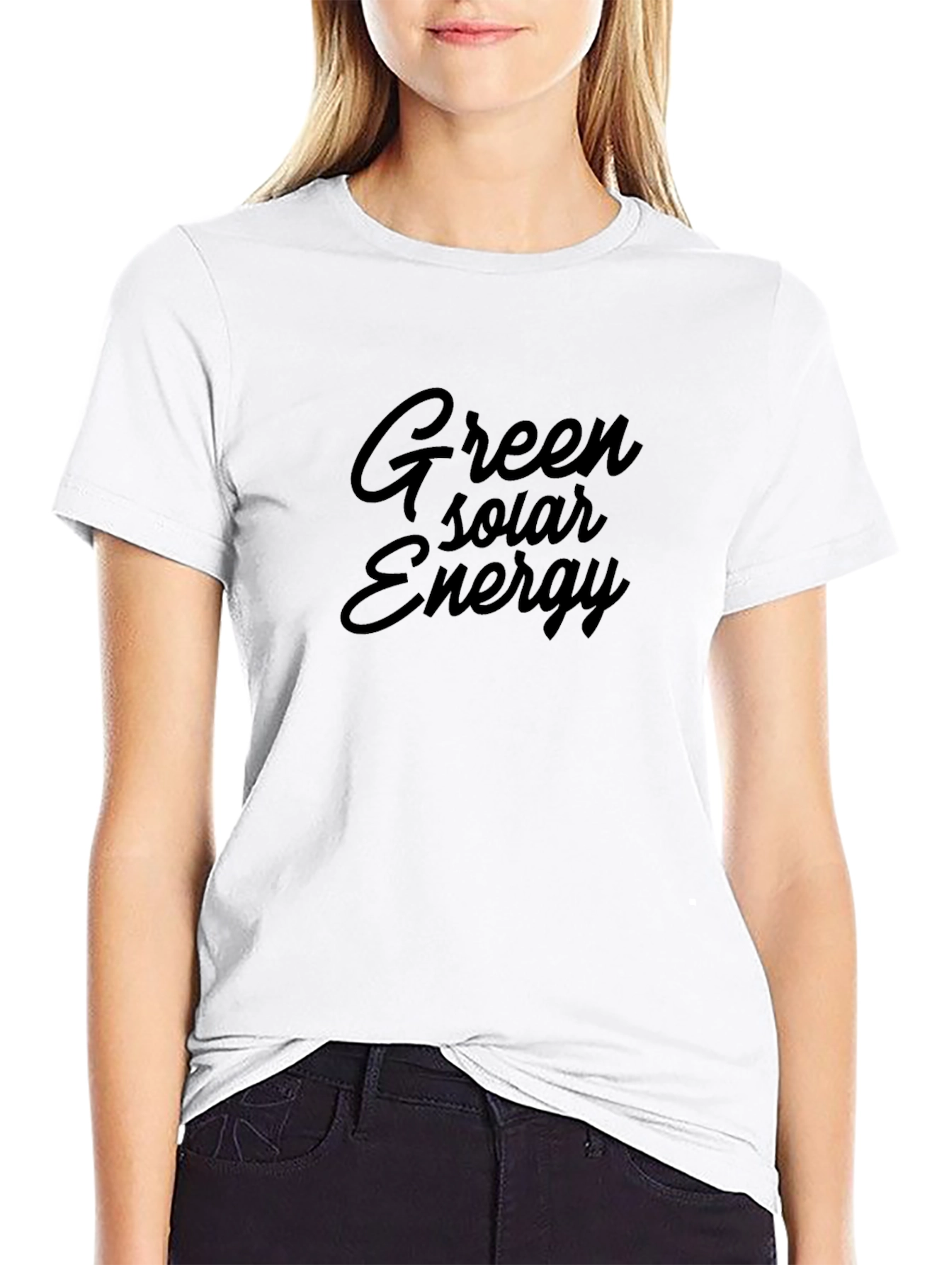Green Solar Energy Black T-Shirt