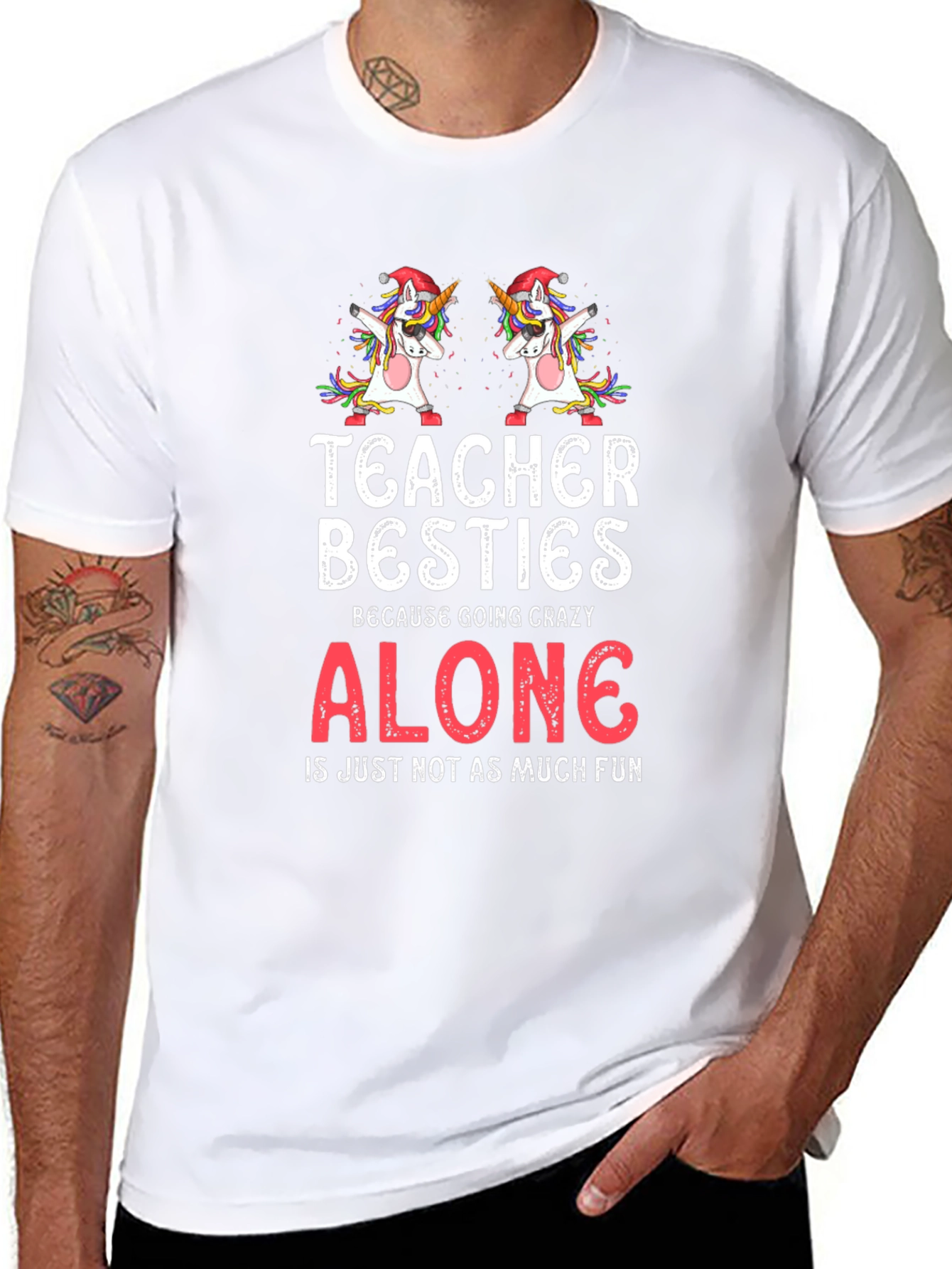 Teacher Besties Unicorn Graphic Tee