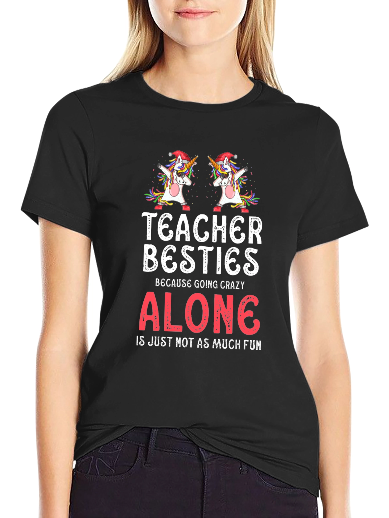 Teacher Besties Unicorn Graphic Tee