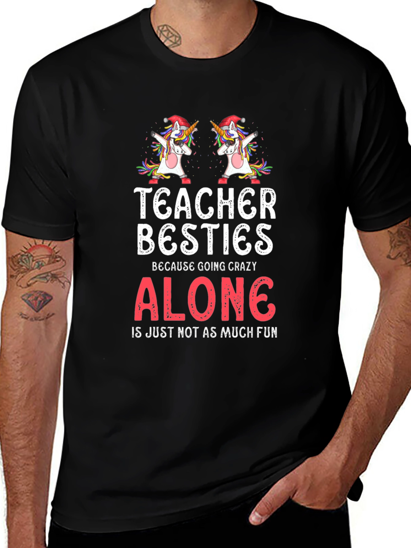Teacher Besties Unicorn Graphic Tee