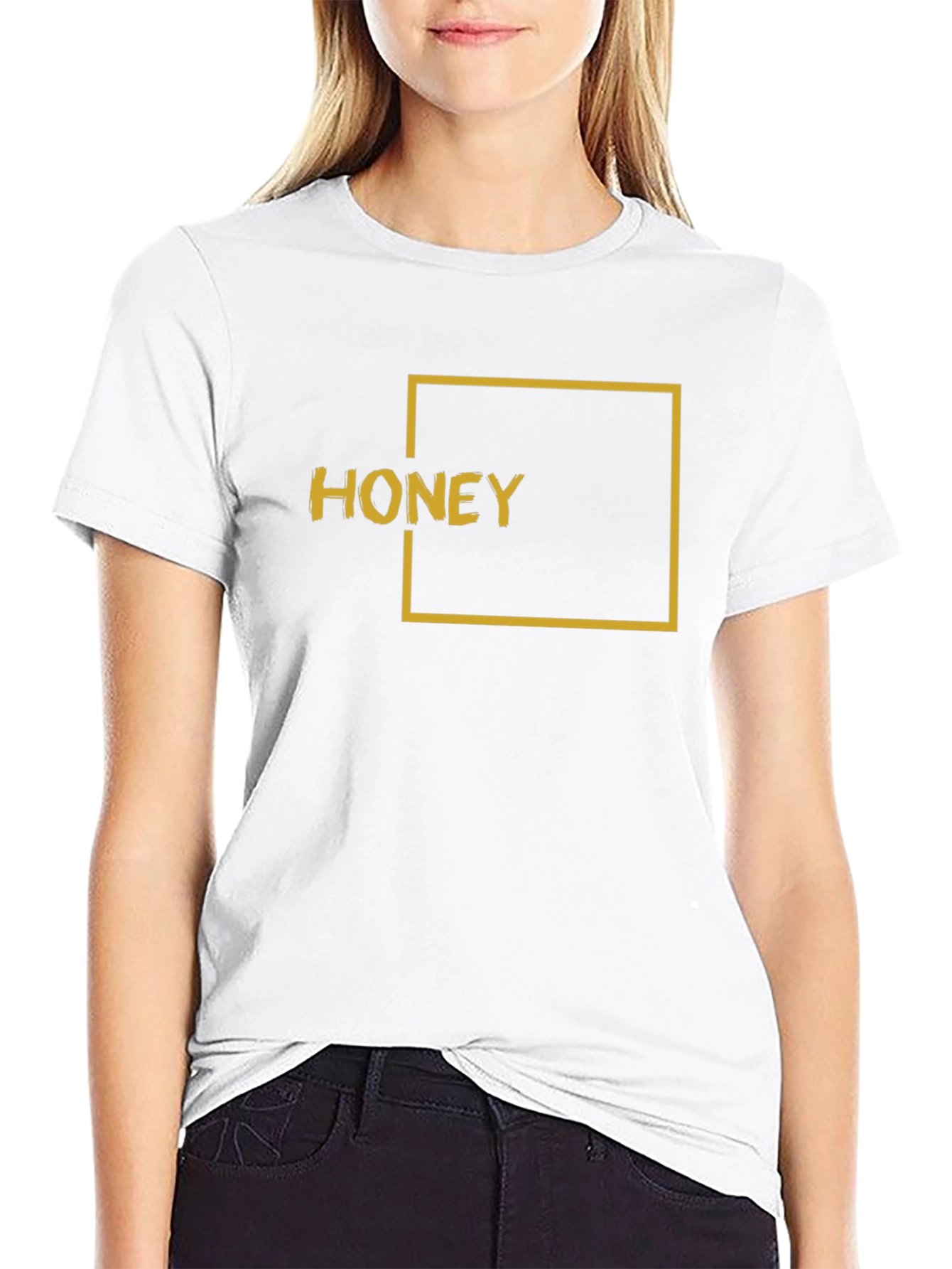 Honey Graphic Tee - Black Short Sleeve T-Shirt