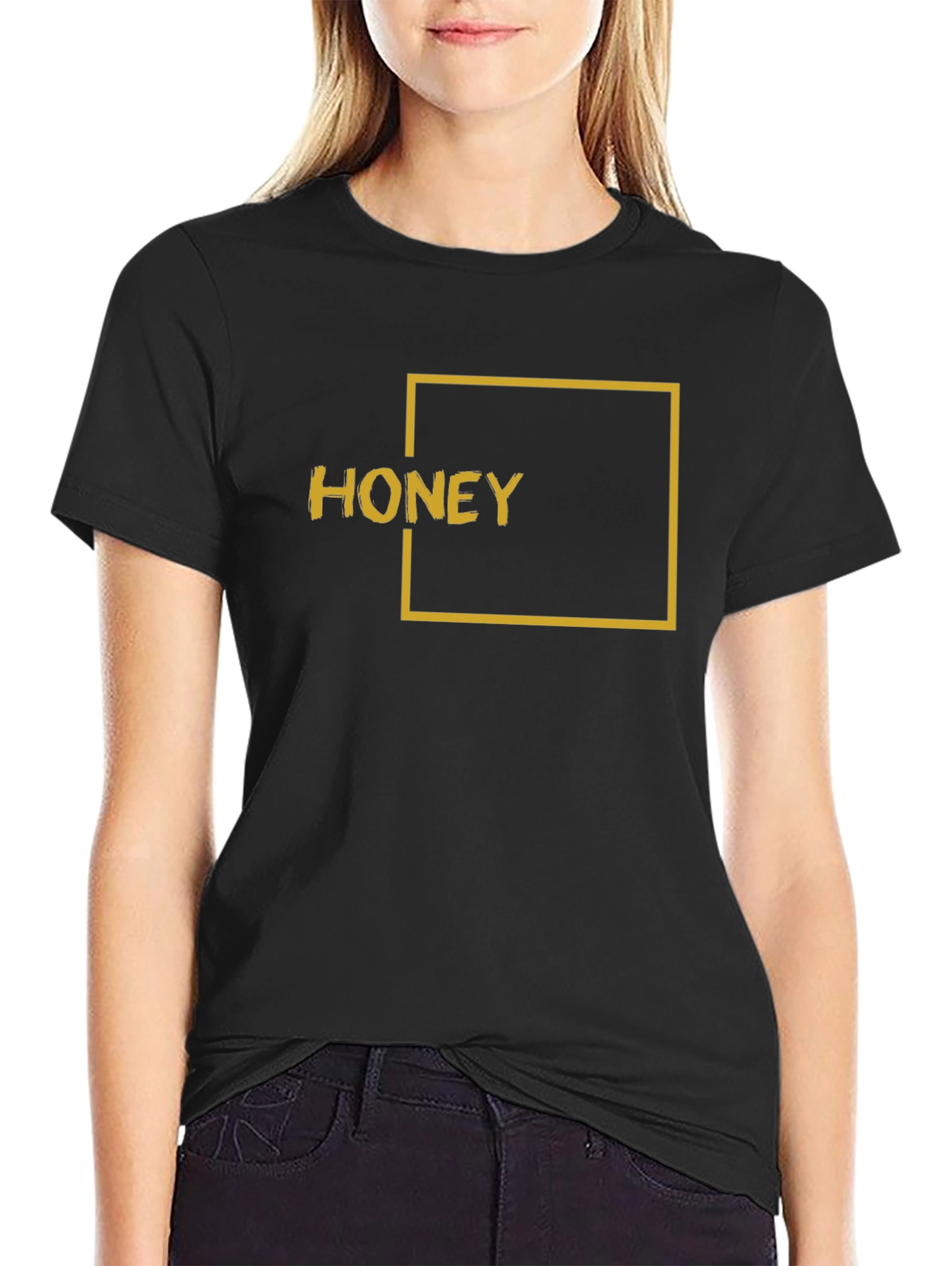 Honey Graphic Tee - Black Short Sleeve T-Shirt