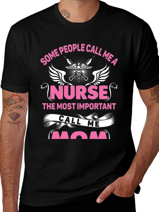 Nurse Mom Graphic T-Shirt - Black
