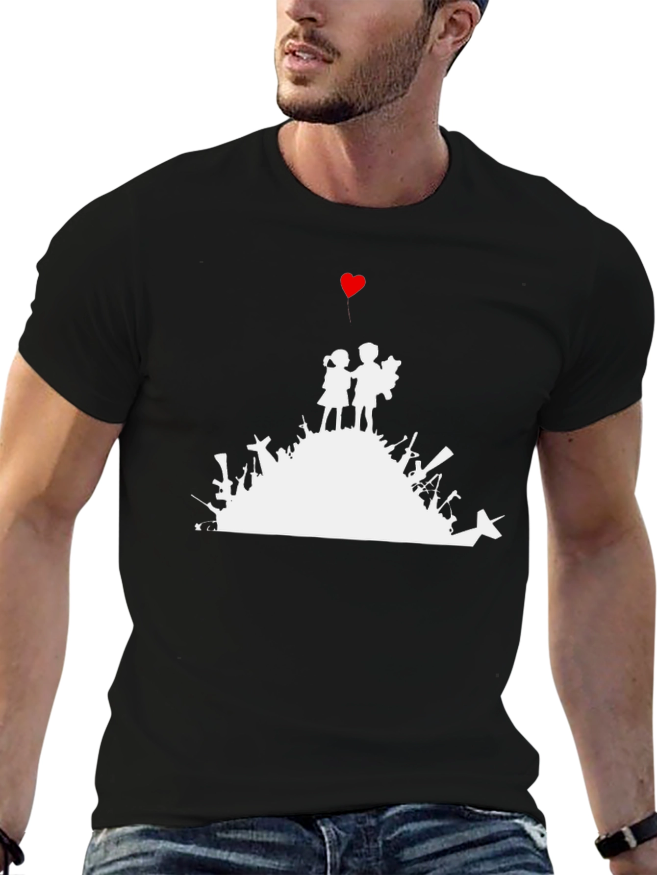 Peace Over War T-Shirt Black Graphic Tee