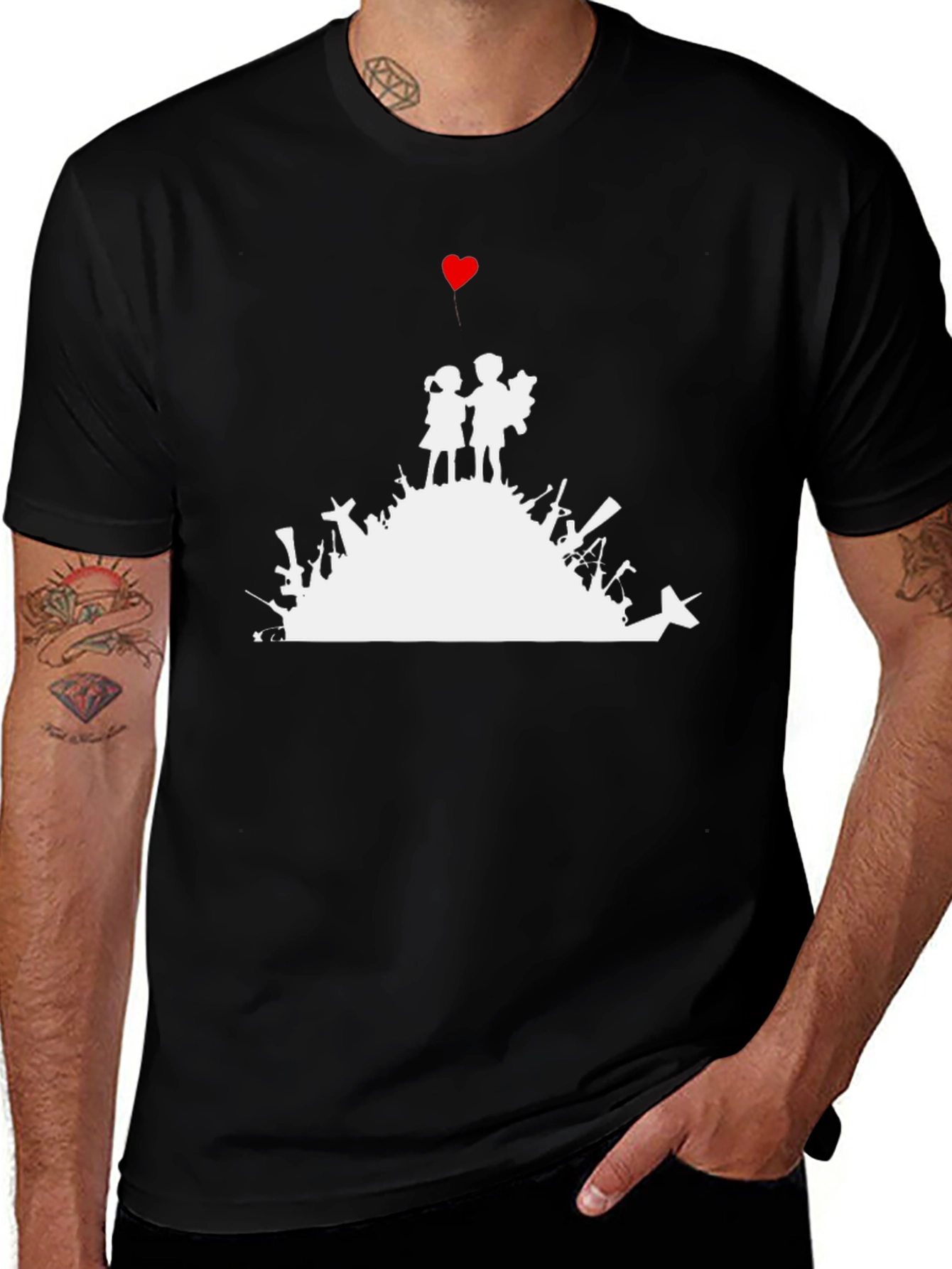 Peace Over War T-Shirt Black Graphic Tee