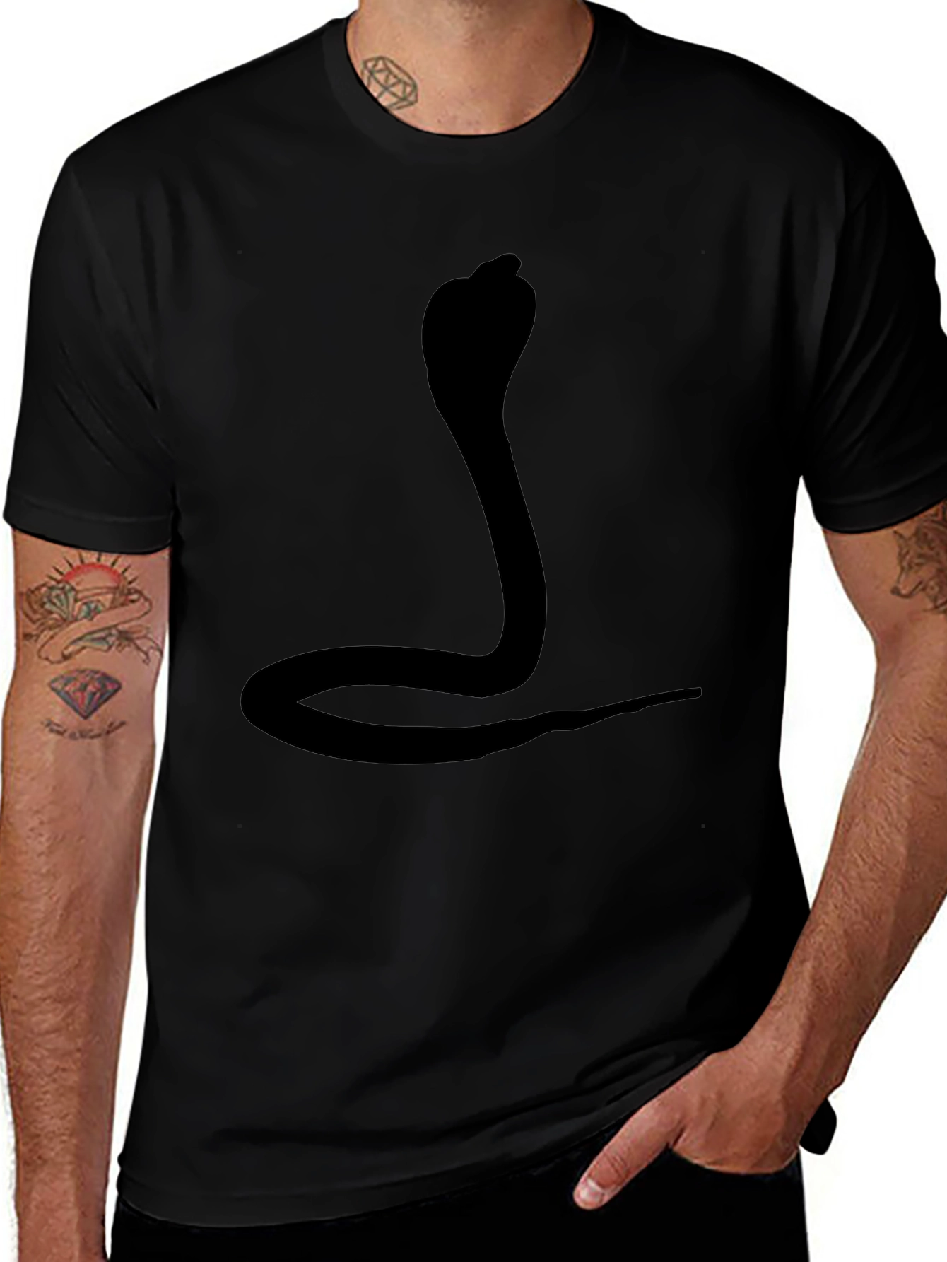 Mens Black Cobra Graphic Tee