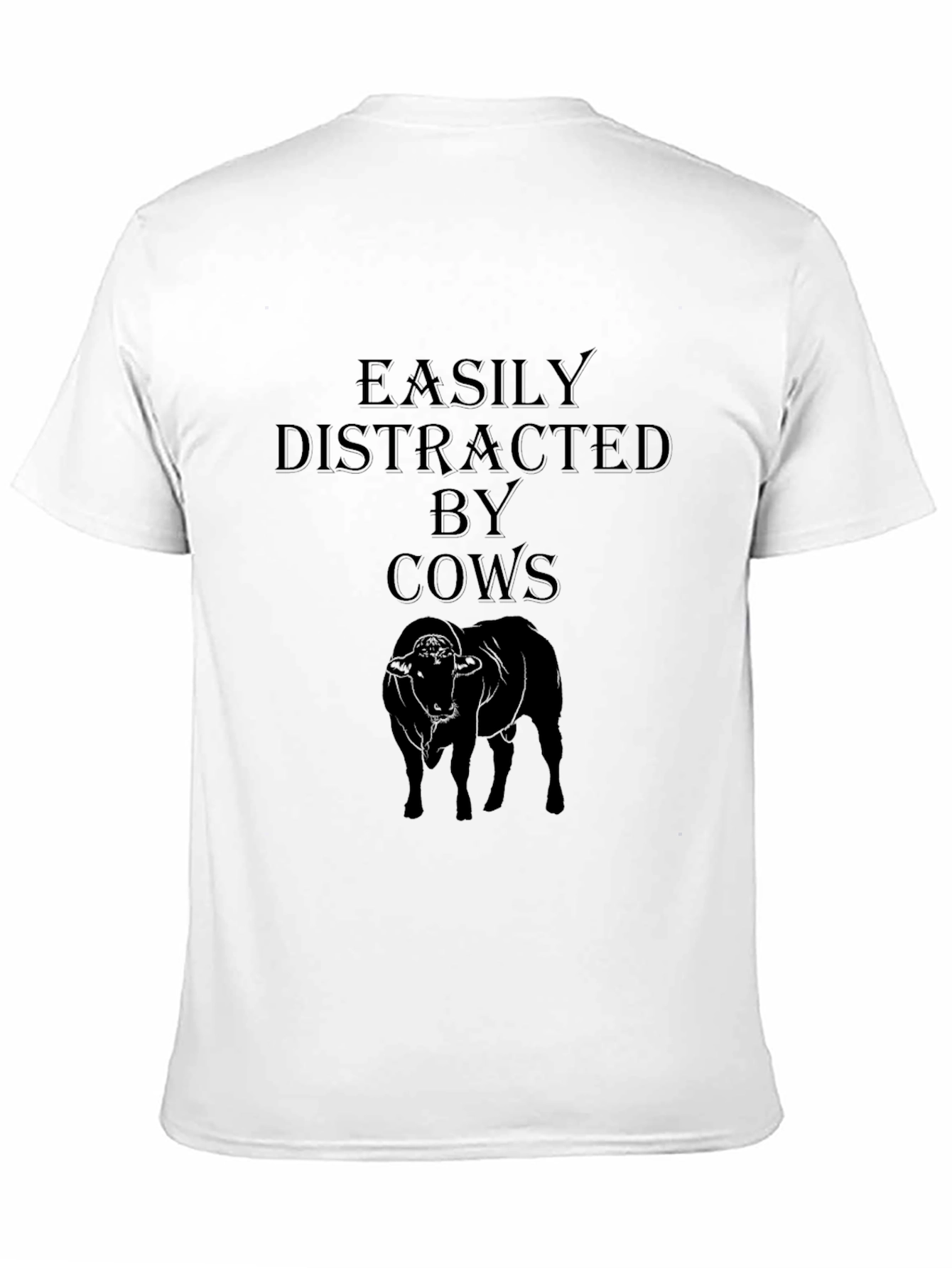 Easily Distracted By Cows Black T-Shirt
