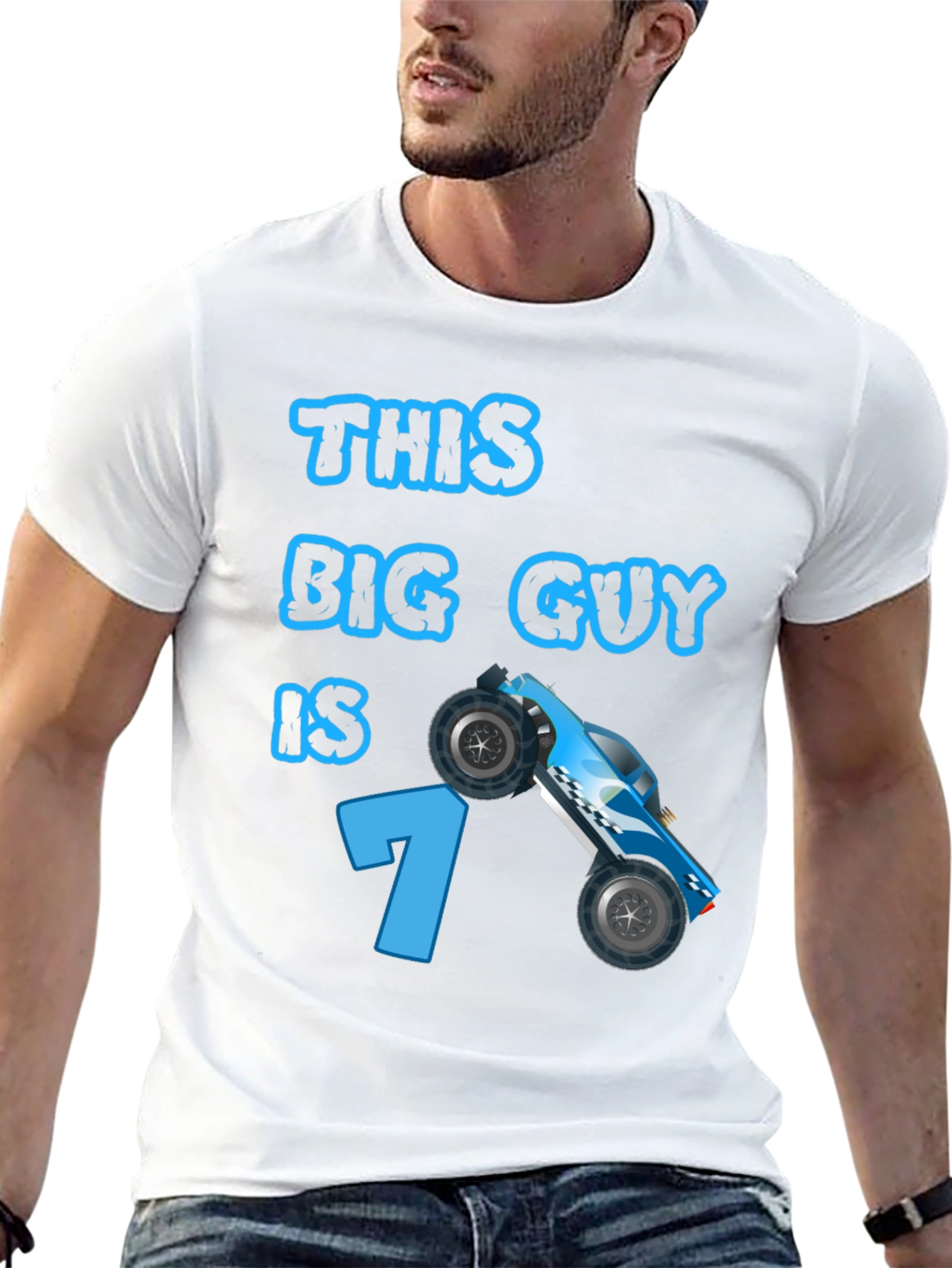 This Big Guy is 7 Race Car Birthday T-Shirt