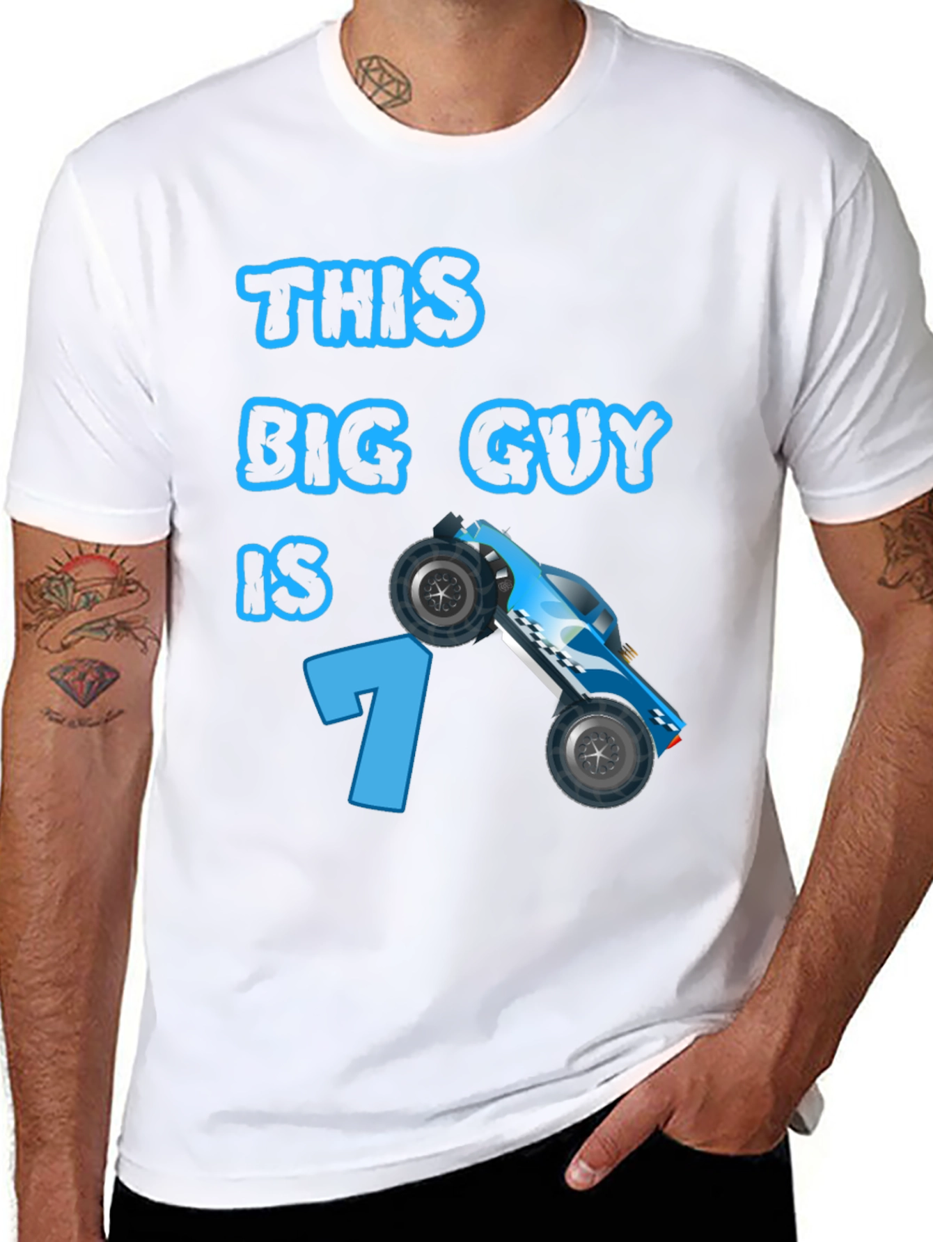 This Big Guy is 7 Race Car Birthday T-Shirt