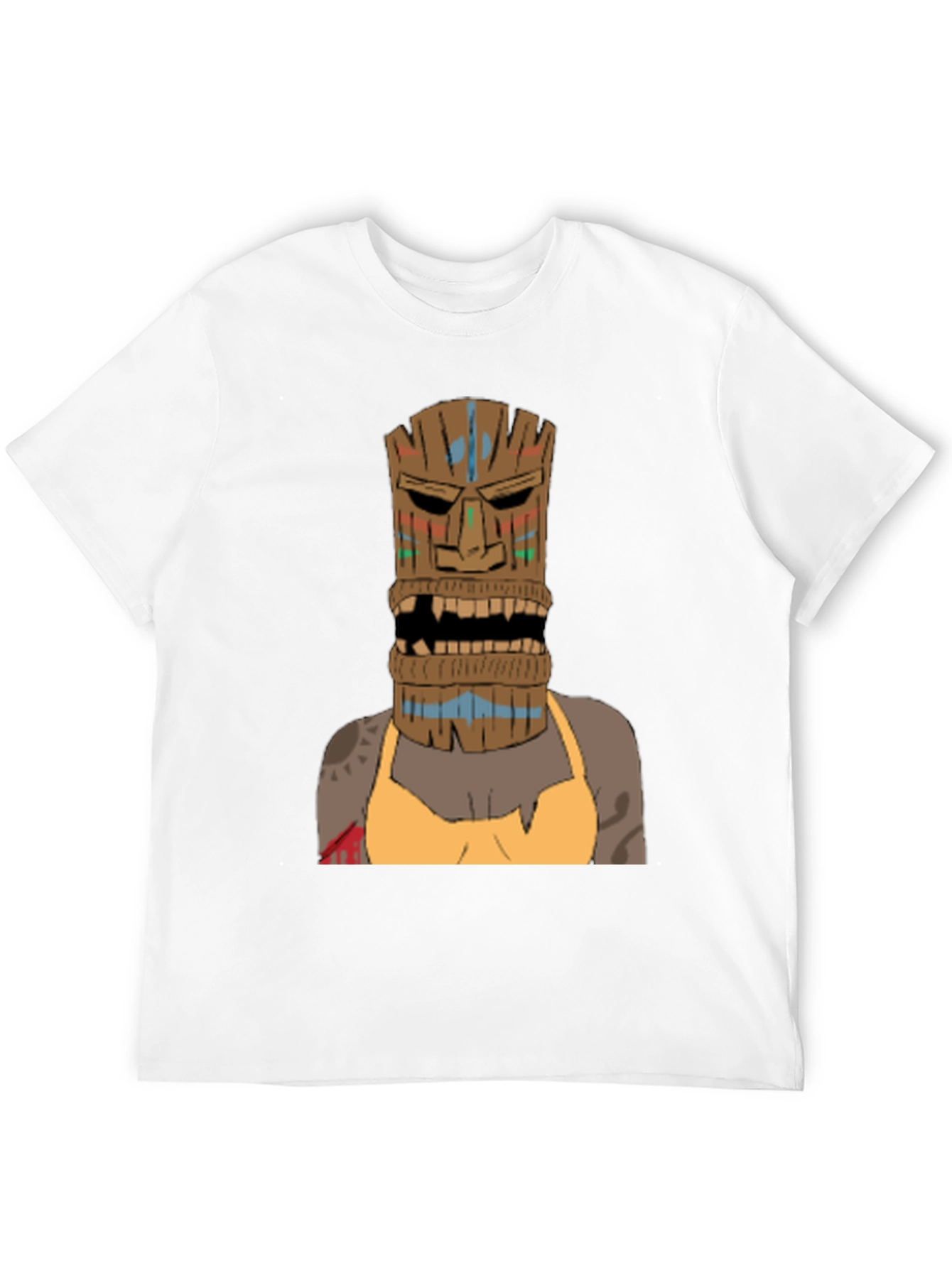 Tiki Mask Graphic Tee - Unique Tribal Design