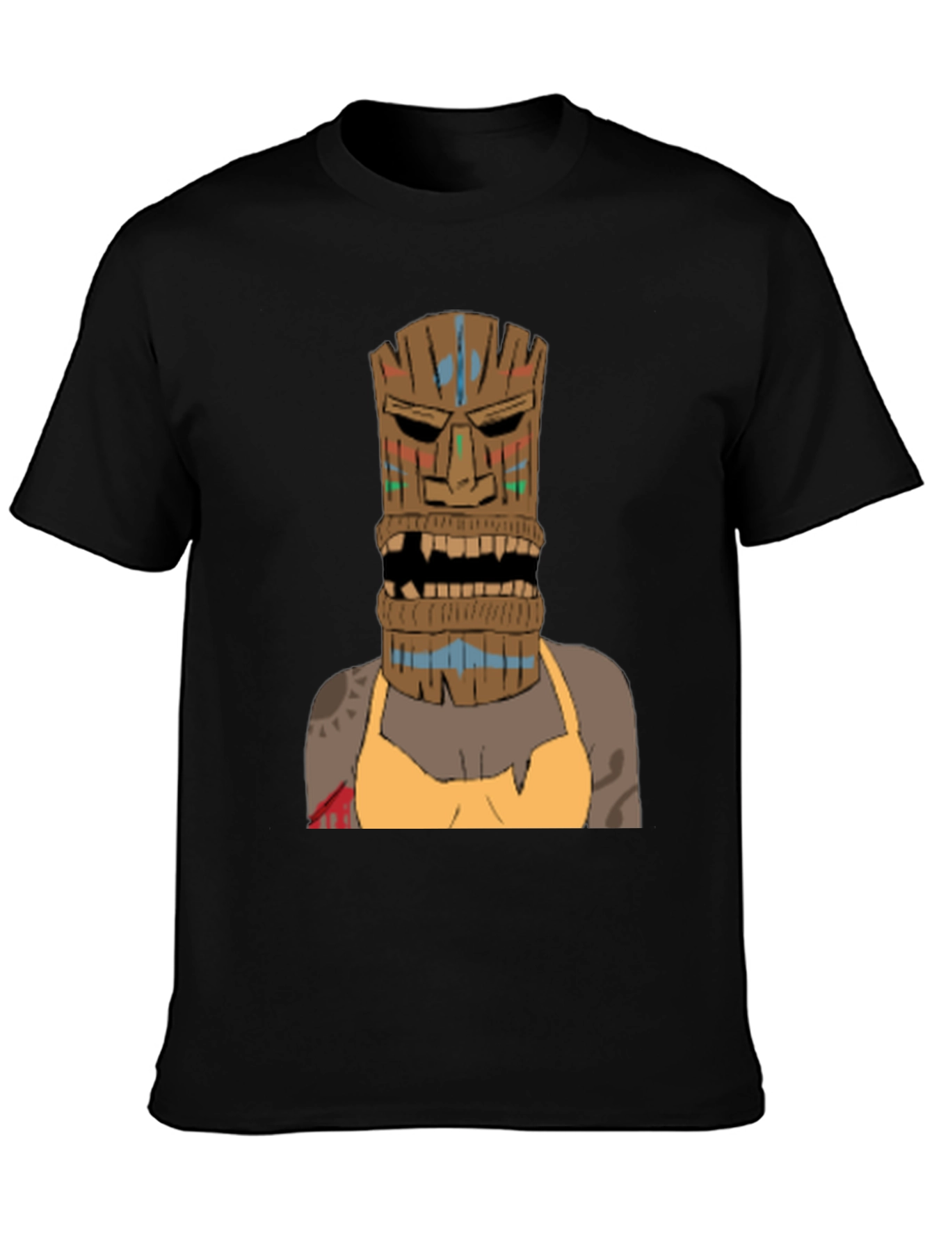 Tiki Mask Graphic Tee - Unique Tribal Design