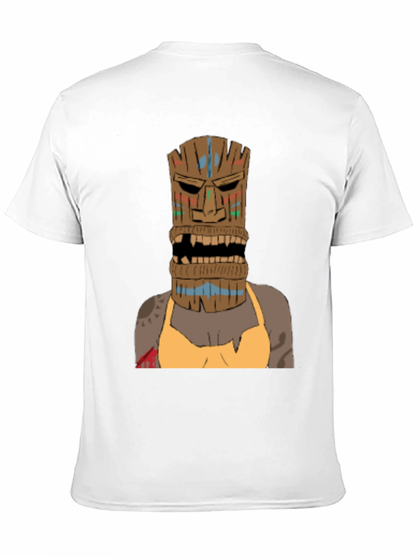 Tiki Mask Graphic Tee - Unique Tribal Design