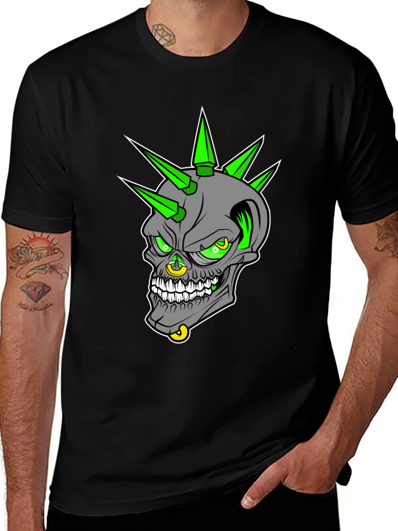 Edgy Skull Graphic T-Shirt - Punk Rock Style