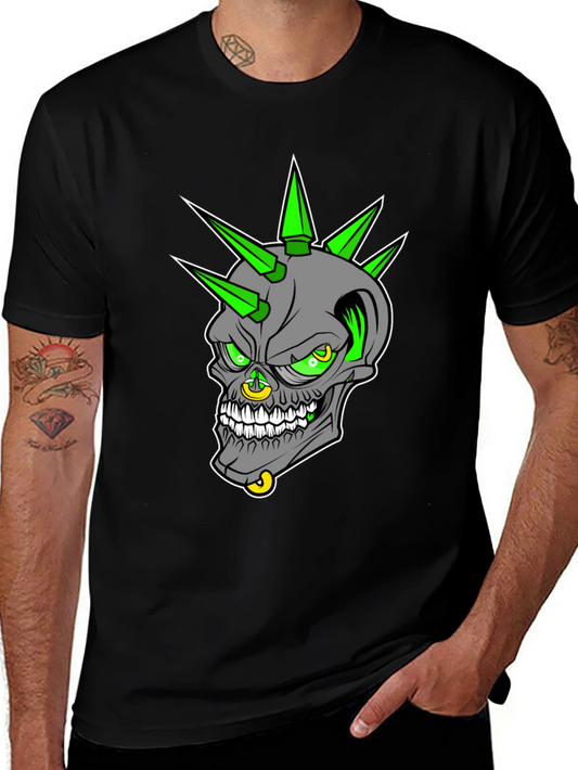 Edgy Skull Graphic T-Shirt - Punk Rock Style