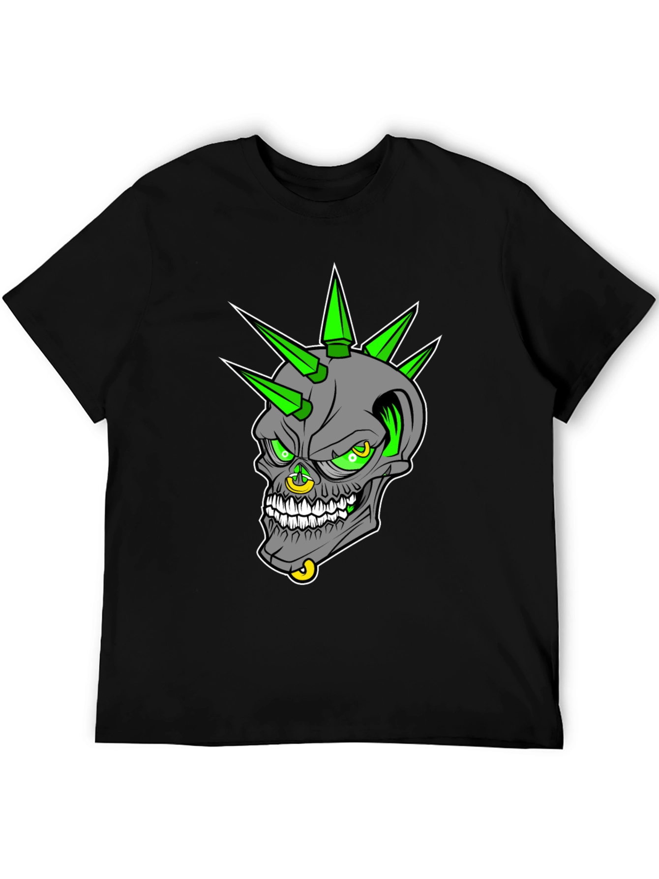 Edgy Skull Graphic T-Shirt - Punk Rock Style