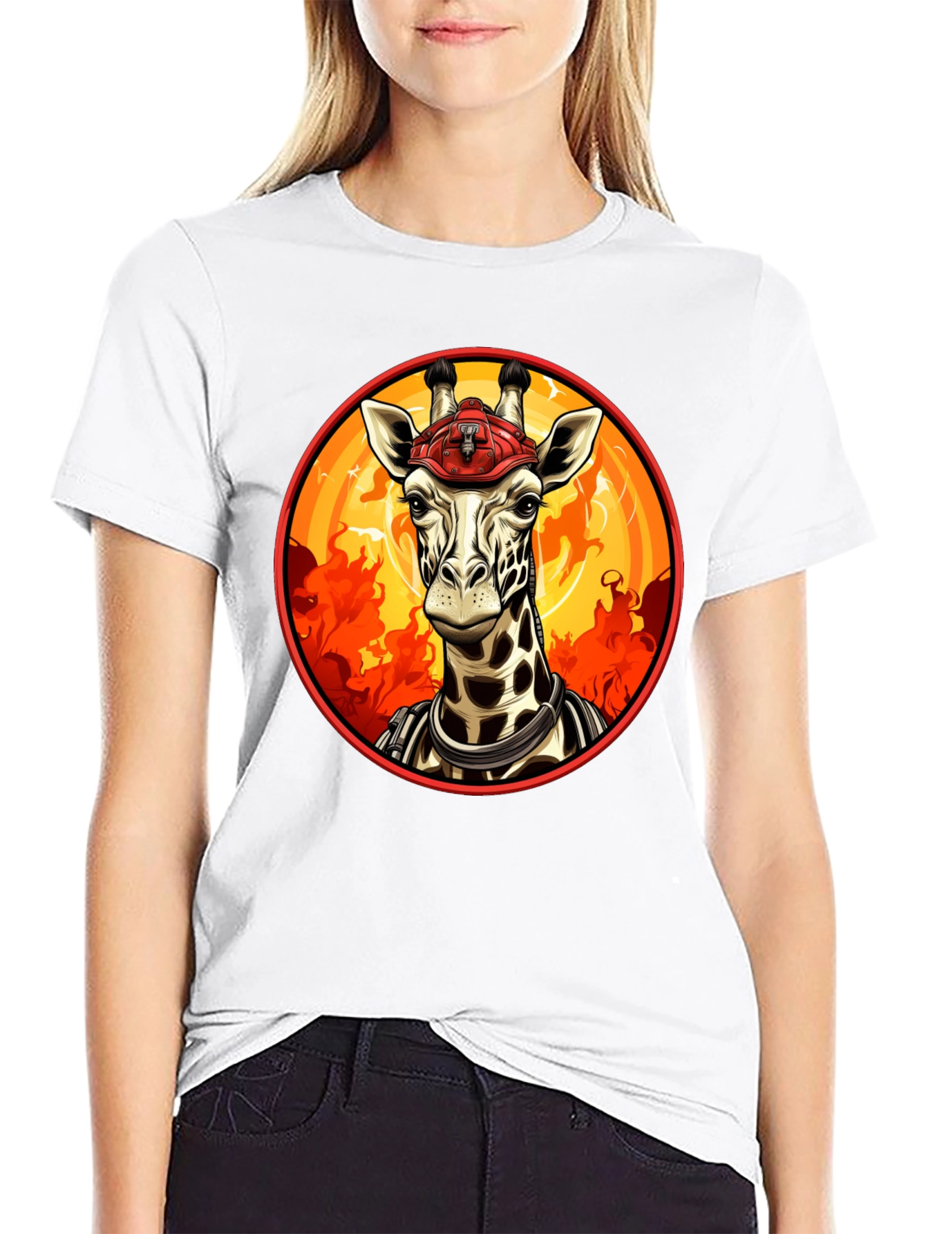 Giraffe Firefighter T-Shirt