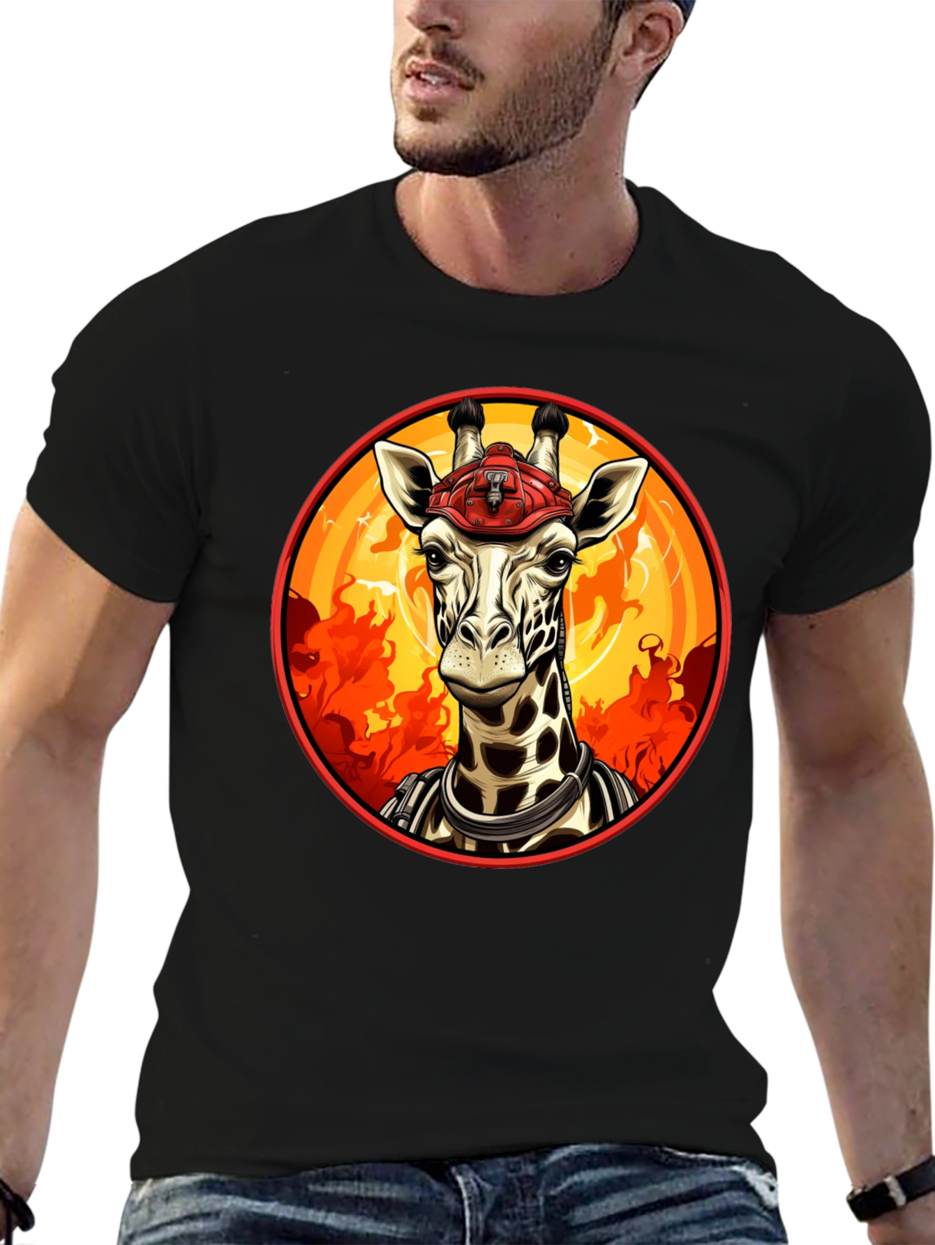 Giraffe Firefighter T-Shirt