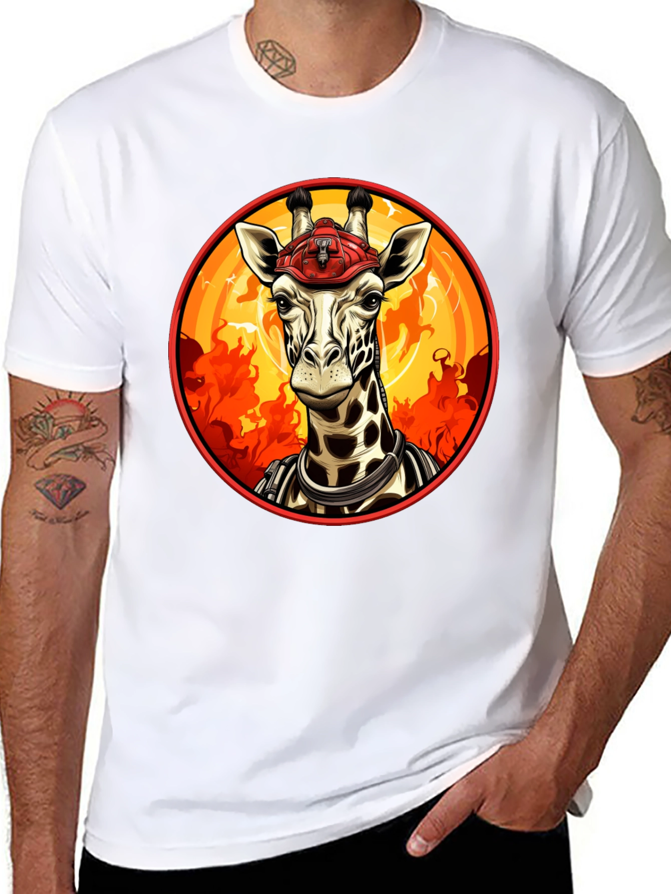 Giraffe Firefighter T-Shirt