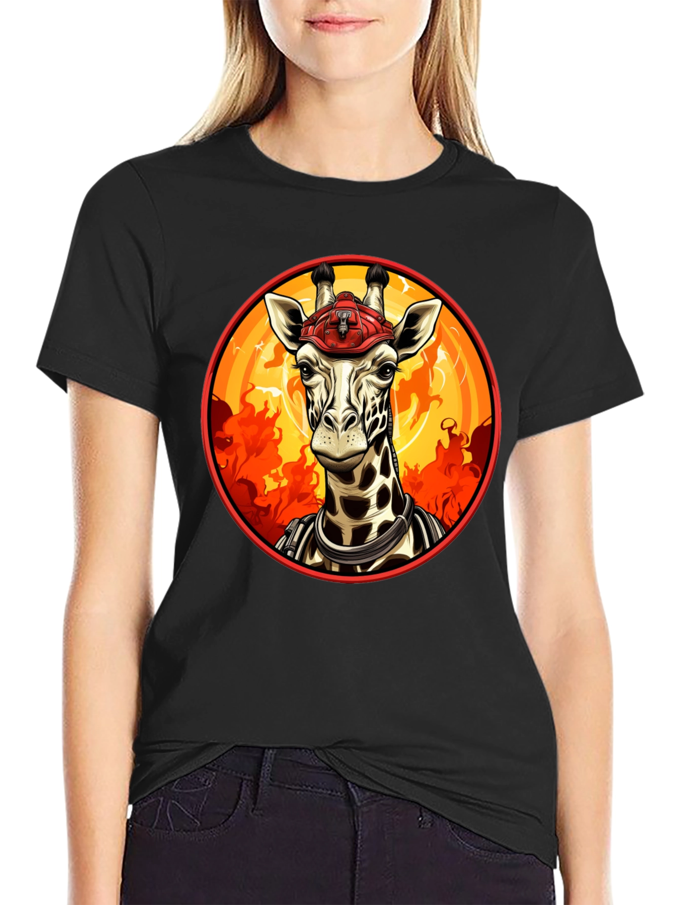 Giraffe Firefighter T-Shirt