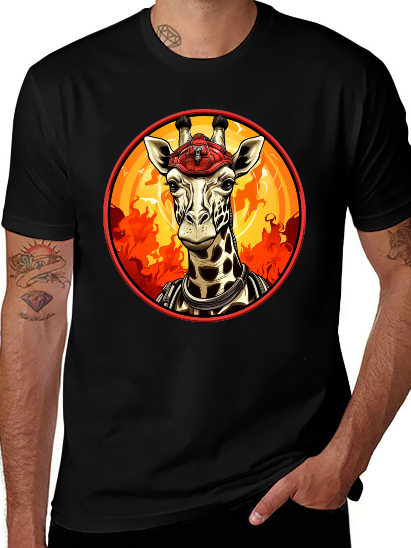 Giraffe Firefighter T-Shirt
