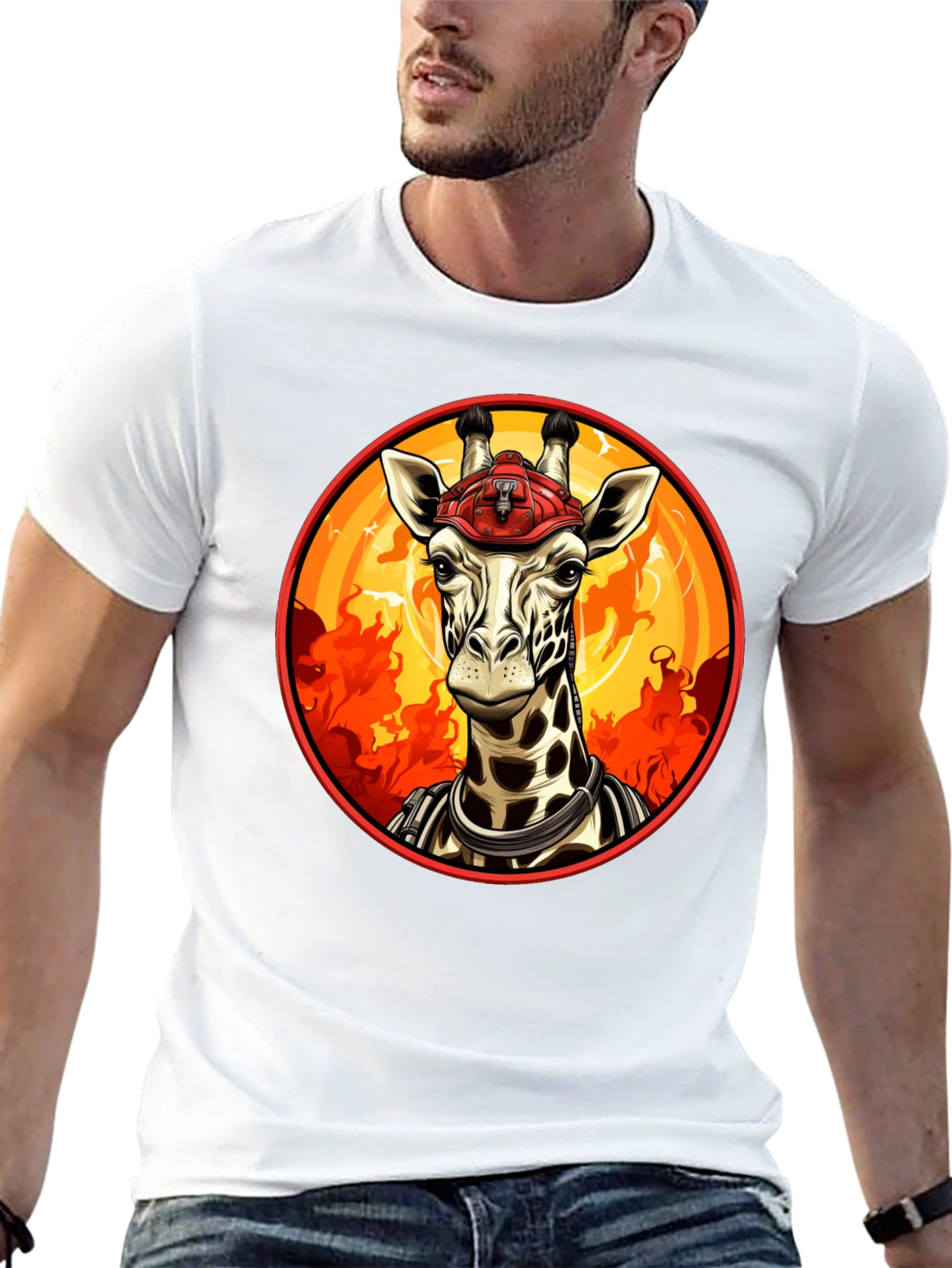 Giraffe Firefighter T-Shirt