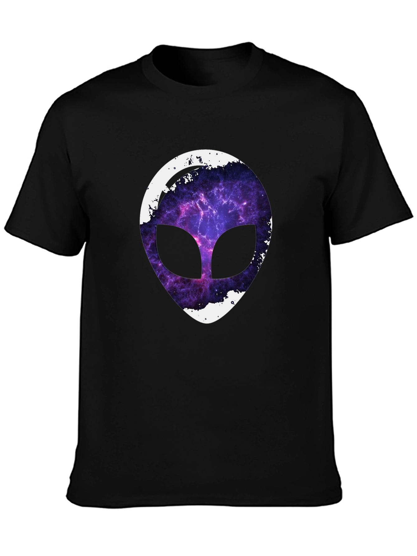 Galaxy Alien Graphic Tee - Black Cotton T-Shirt