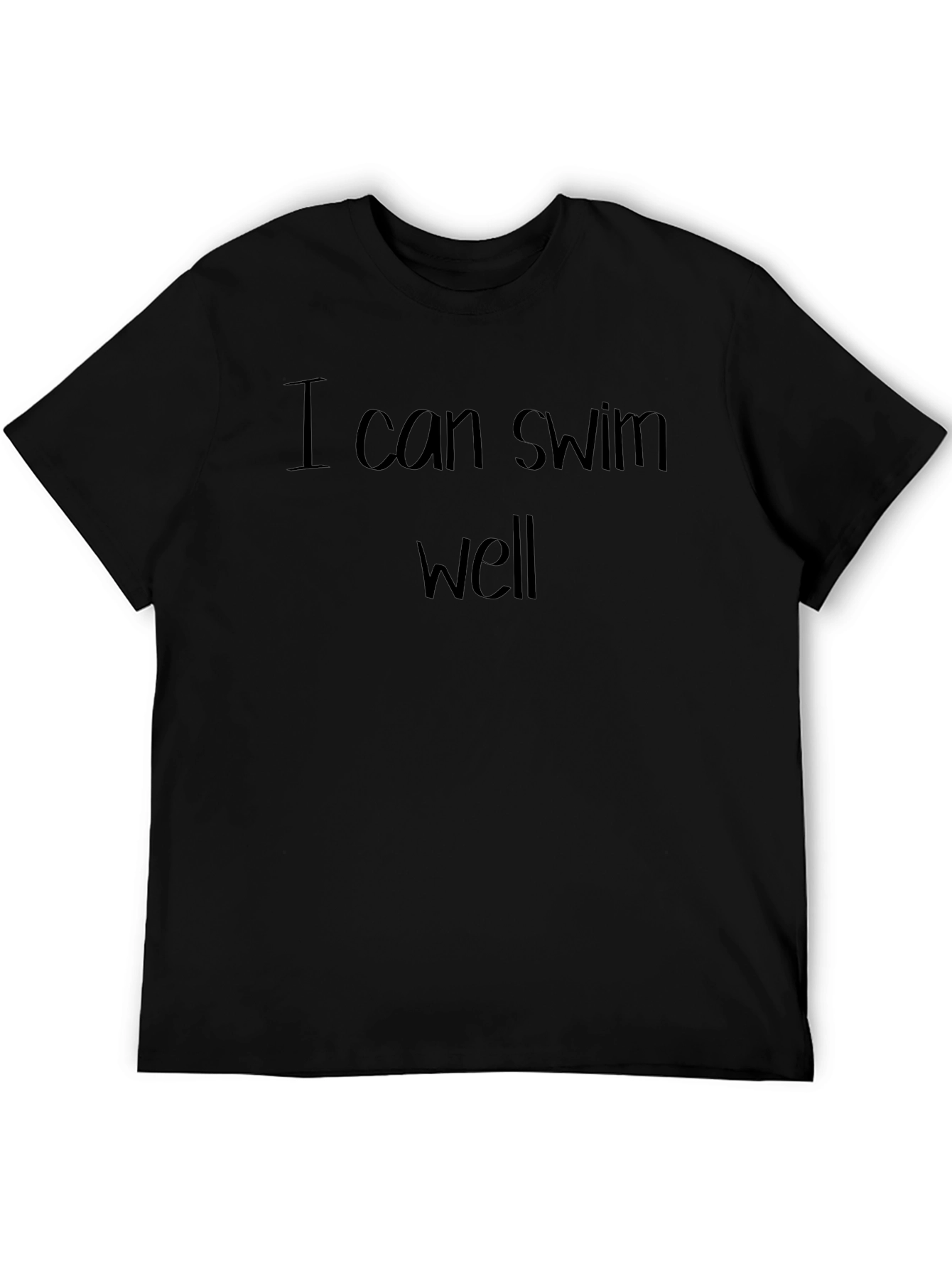 I Can Swim Well Graphic Tee - Black T-Shirt