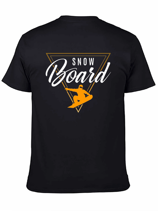 Snowboard Graphic T-Shirt - Black Cotton Blend Tee