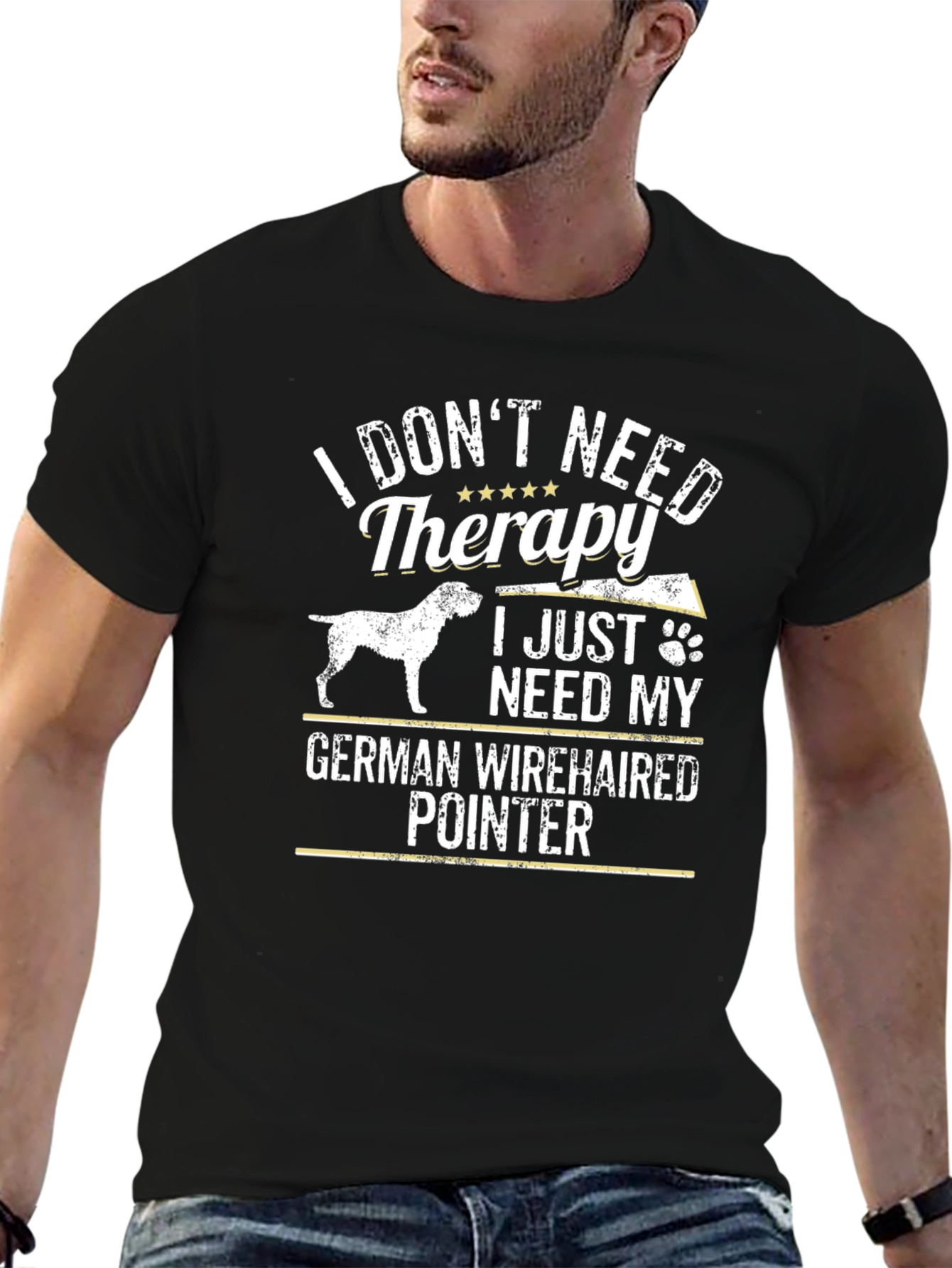 German Wirehaired Pointer Dog T-Shirt - Therapy