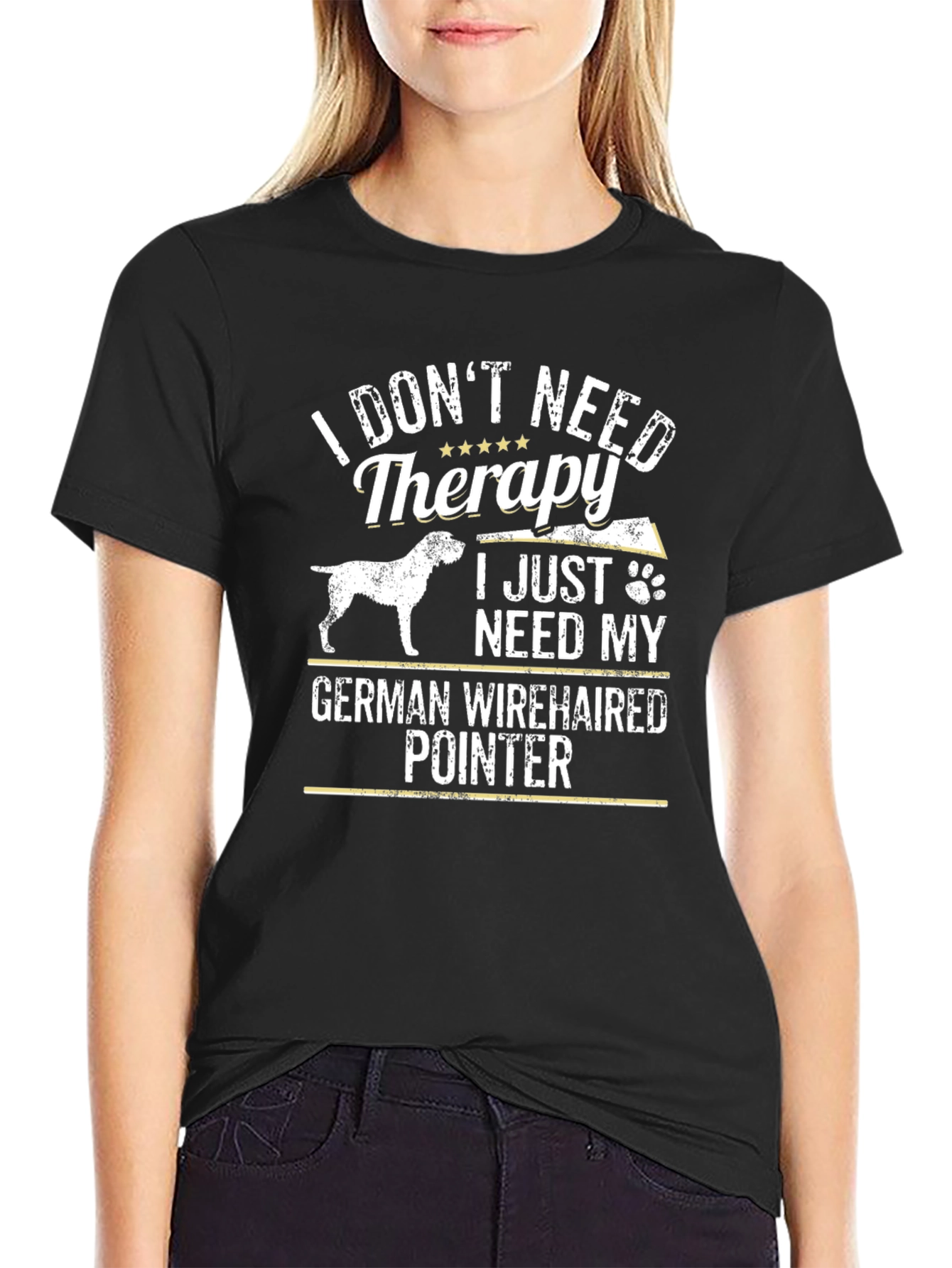 German Wirehaired Pointer Dog T-Shirt - Therapy