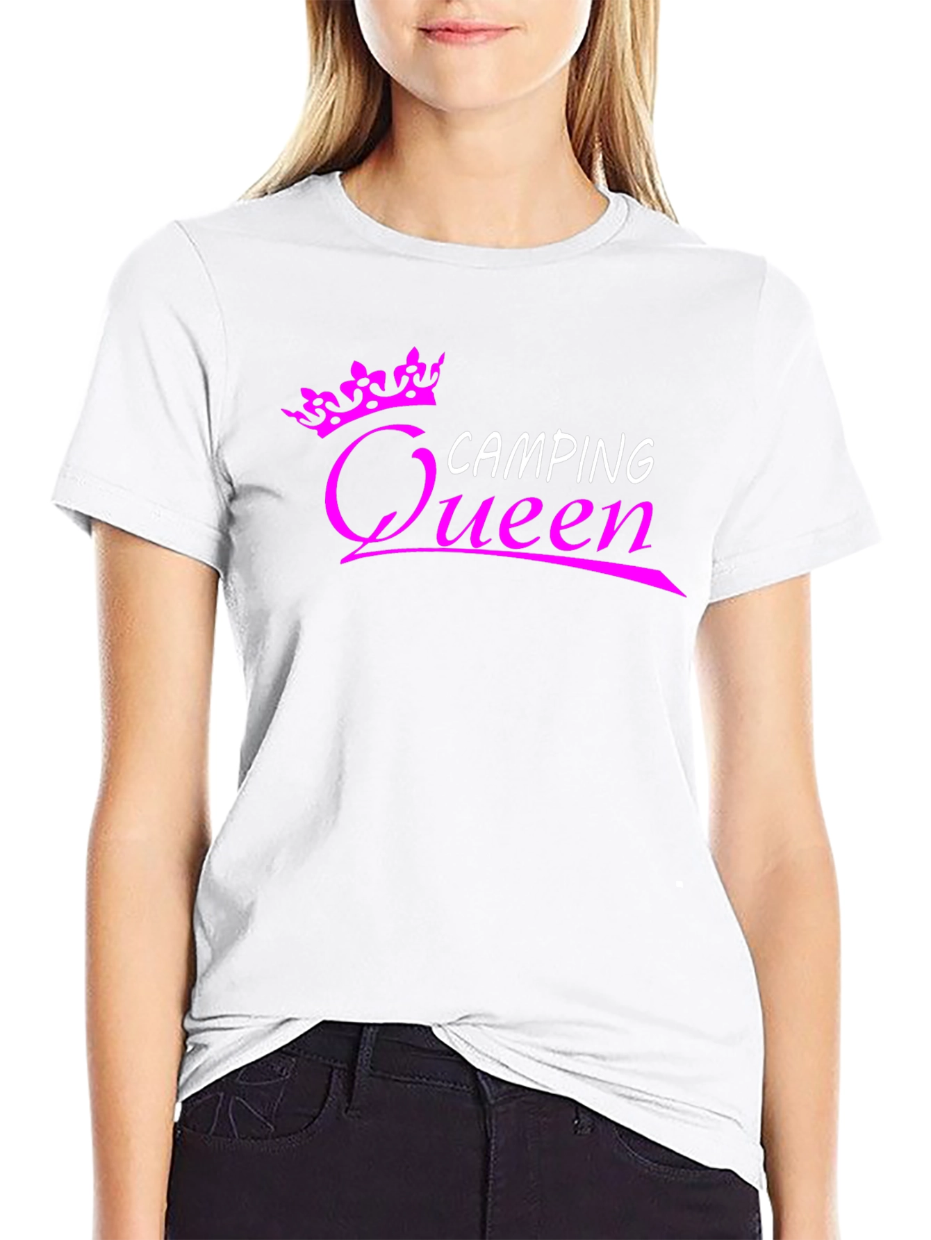 Camping Queen Graphic Tee - Black