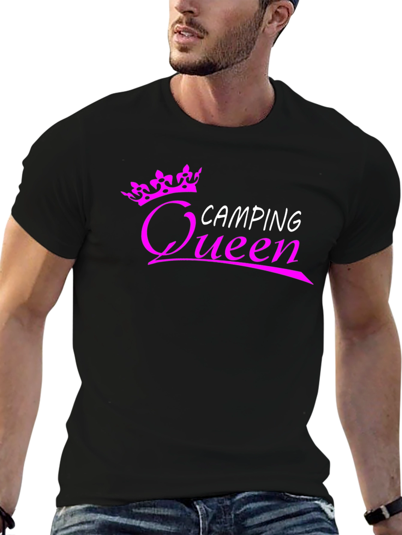 Camping Queen Graphic Tee - Black