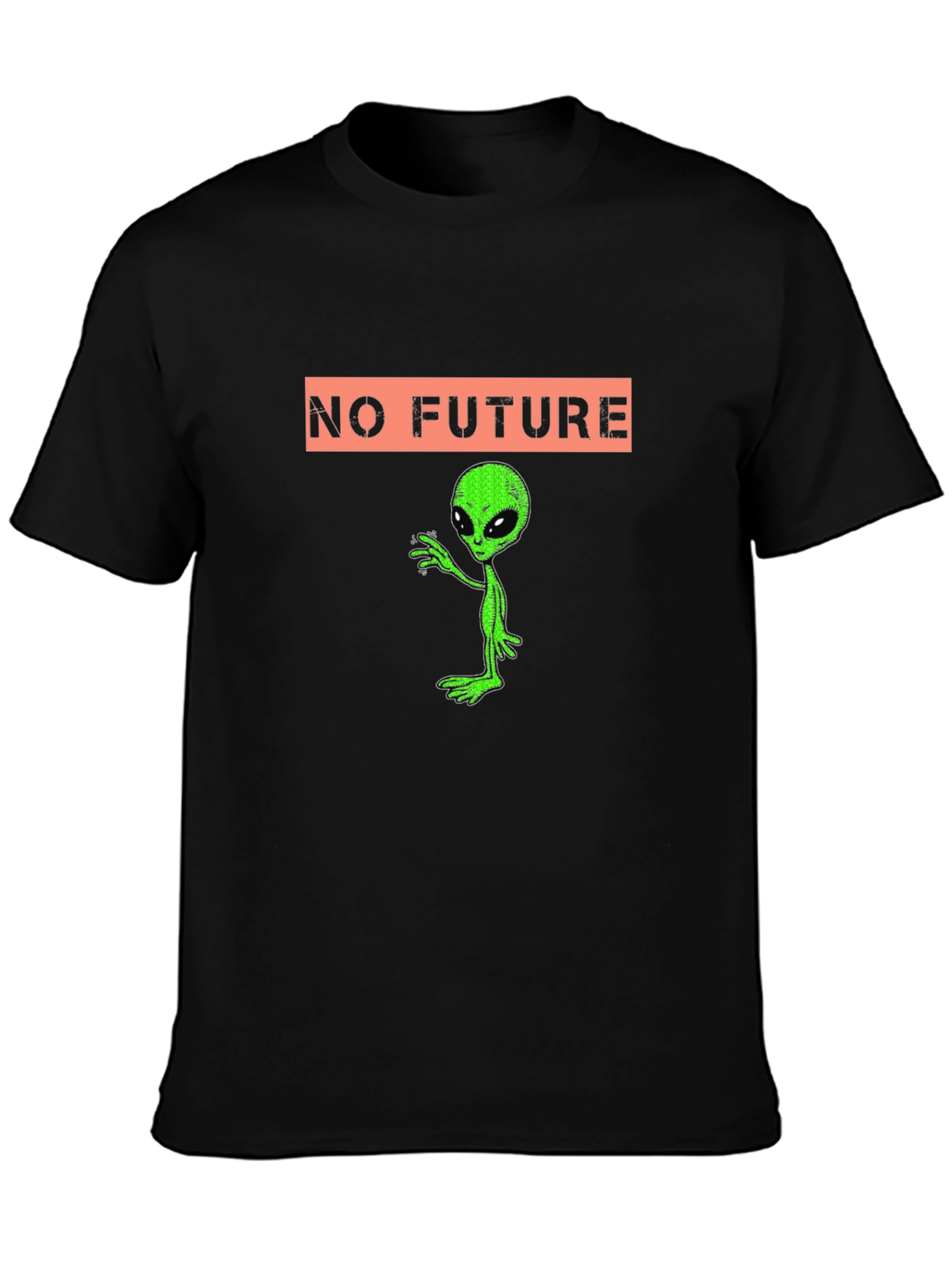 No Future Alien Graphic Tee - Black