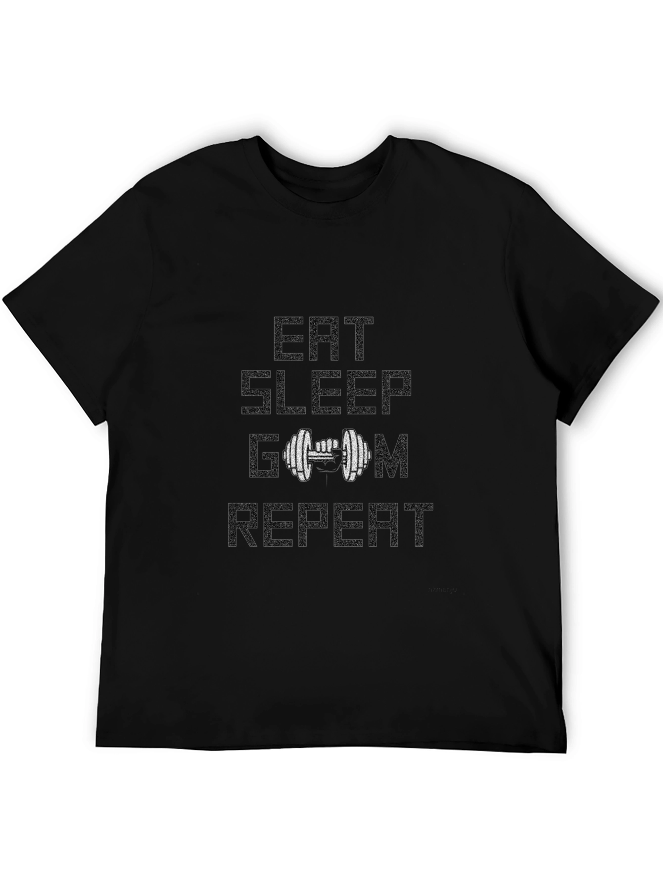 Eat Sleep Gym Repeat Black Graphic T-Shirt