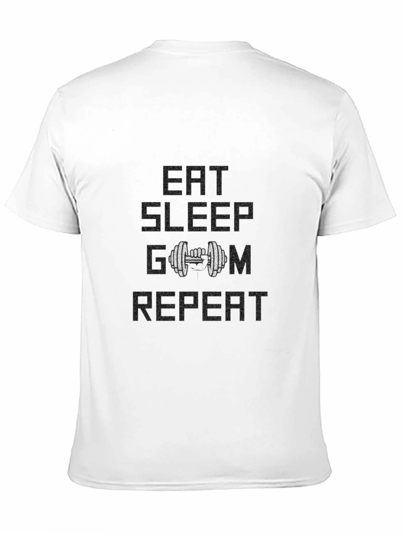 Eat Sleep Gym Repeat Black Graphic T-Shirt