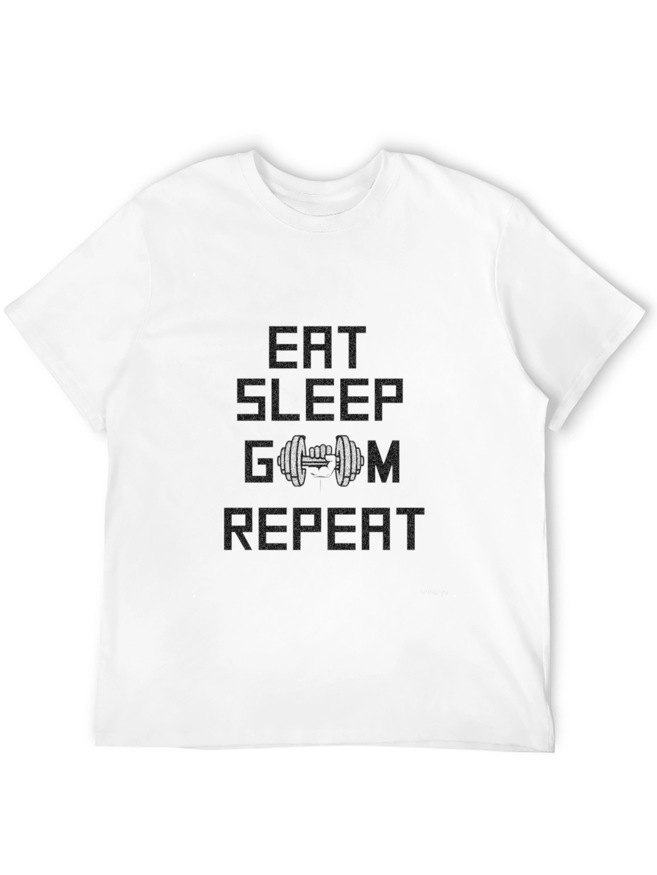 Eat Sleep Gym Repeat Black Graphic T-Shirt