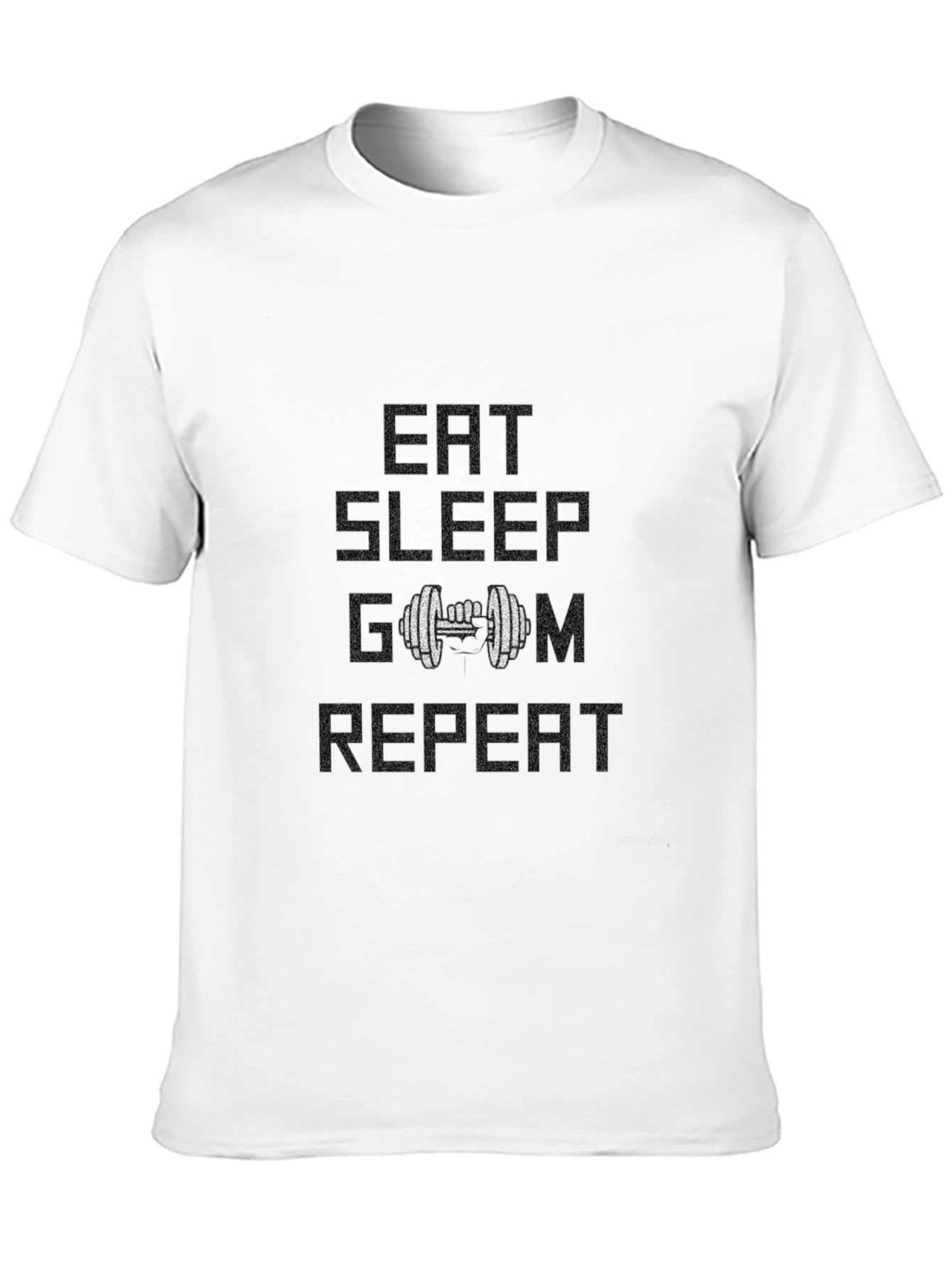 Eat Sleep Gym Repeat Black Graphic T-Shirt