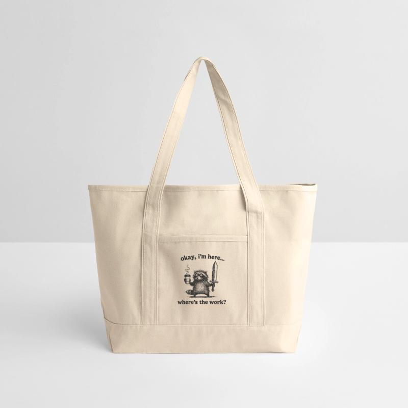 Okay I'm Here Where's The Work Funny Retro Raccoon