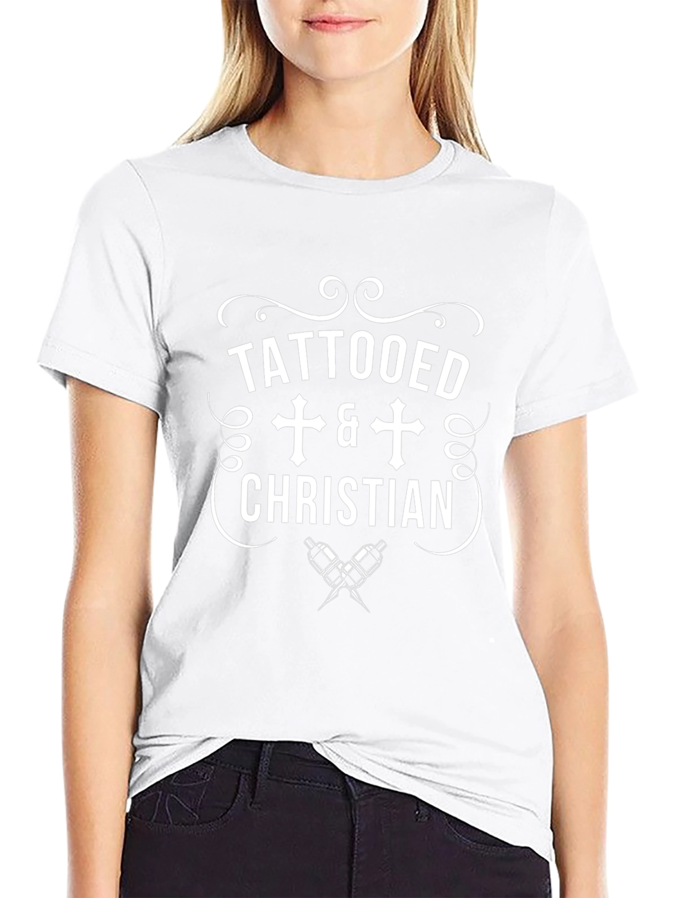 Tattooed Christian Graphic Tee - Black Cotton T-Shirt
