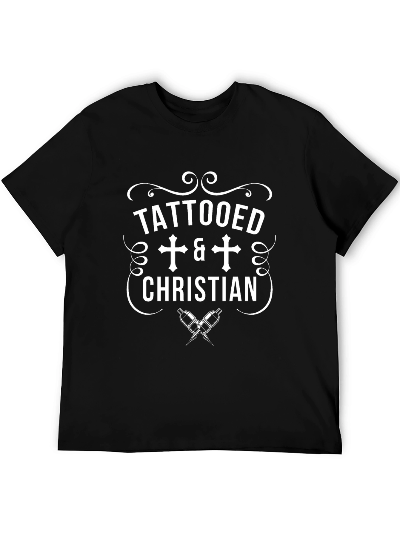 Tattooed Christian Graphic Tee - Black Cotton T-Shirt
