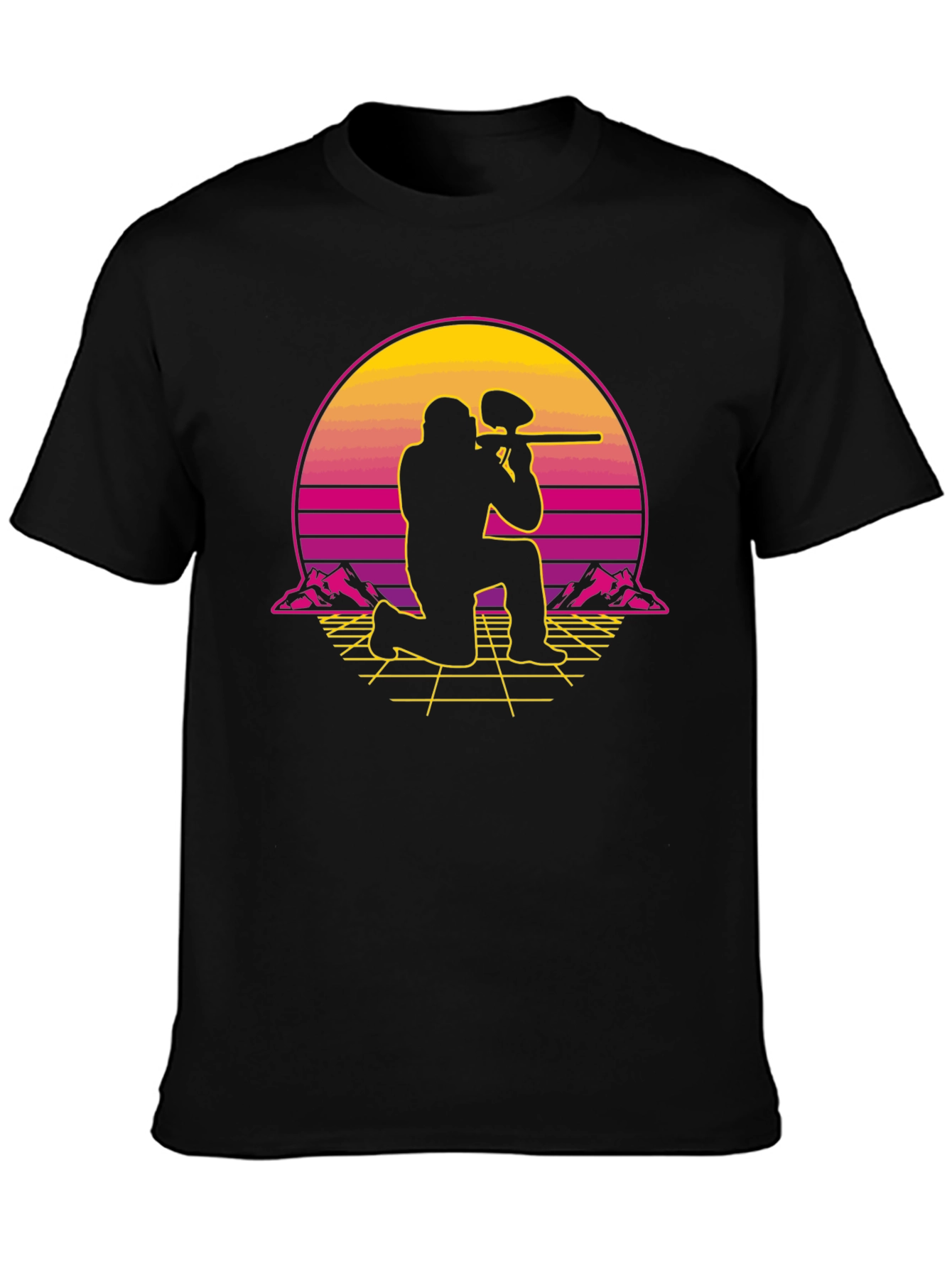 Paintball Sunset Graphic Tee - Retro Gamer Style