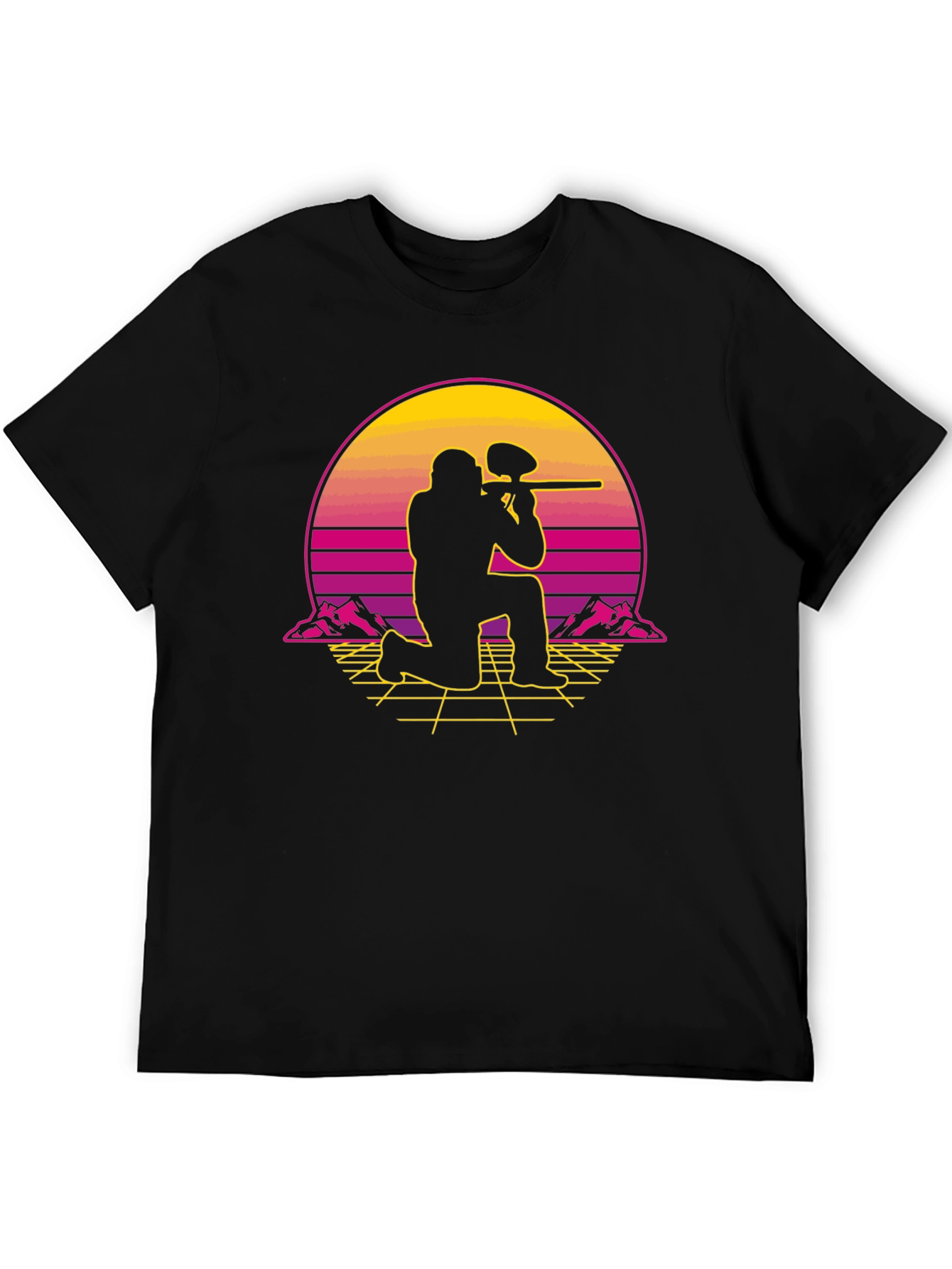 Paintball Sunset Graphic Tee - Retro Gamer Style