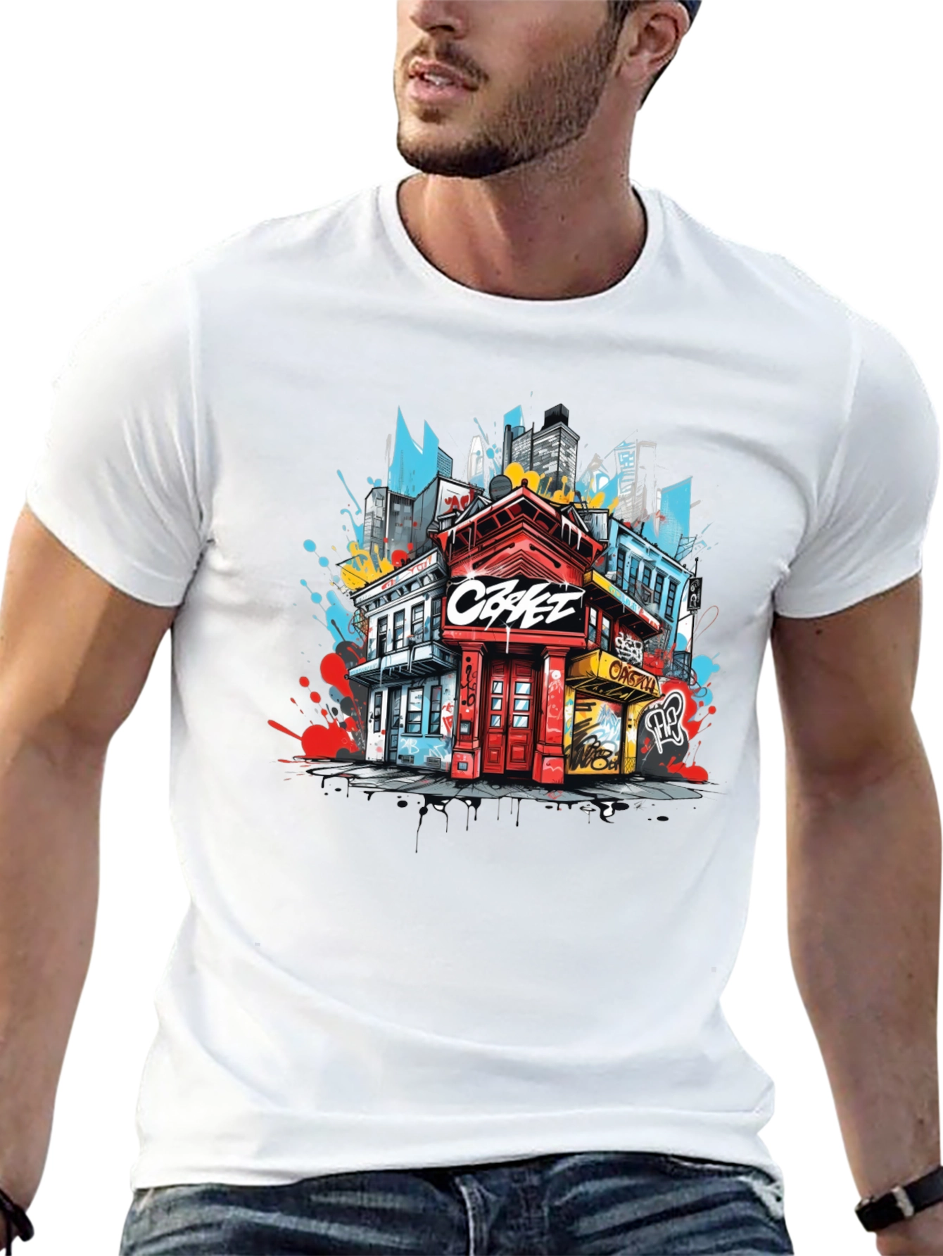 Urban Graphic Tee: Cityscape Design
