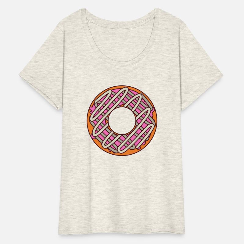 Orange Donut With Pink And White Frosting